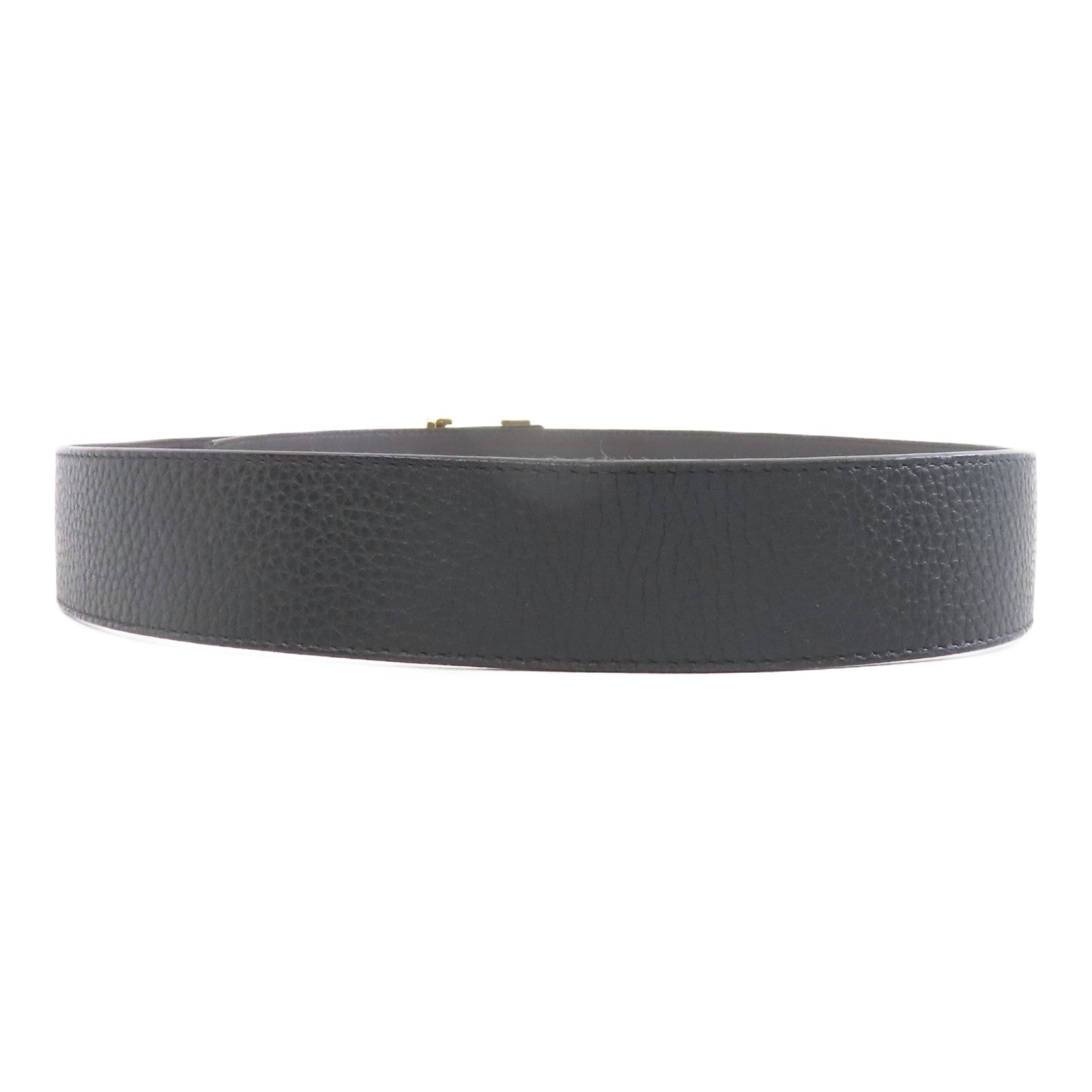 LOUIS VUITTON 牛皮皮革Belt皮帶金扣黑色