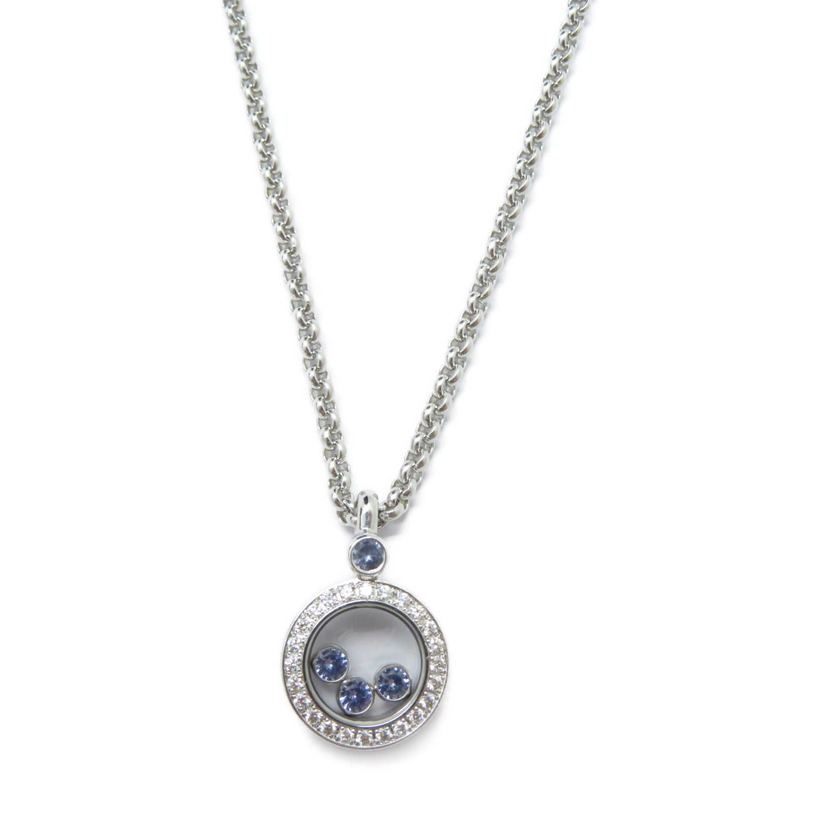 Chopard 18K白金Happy Diamond Necklace鑽石項鍊