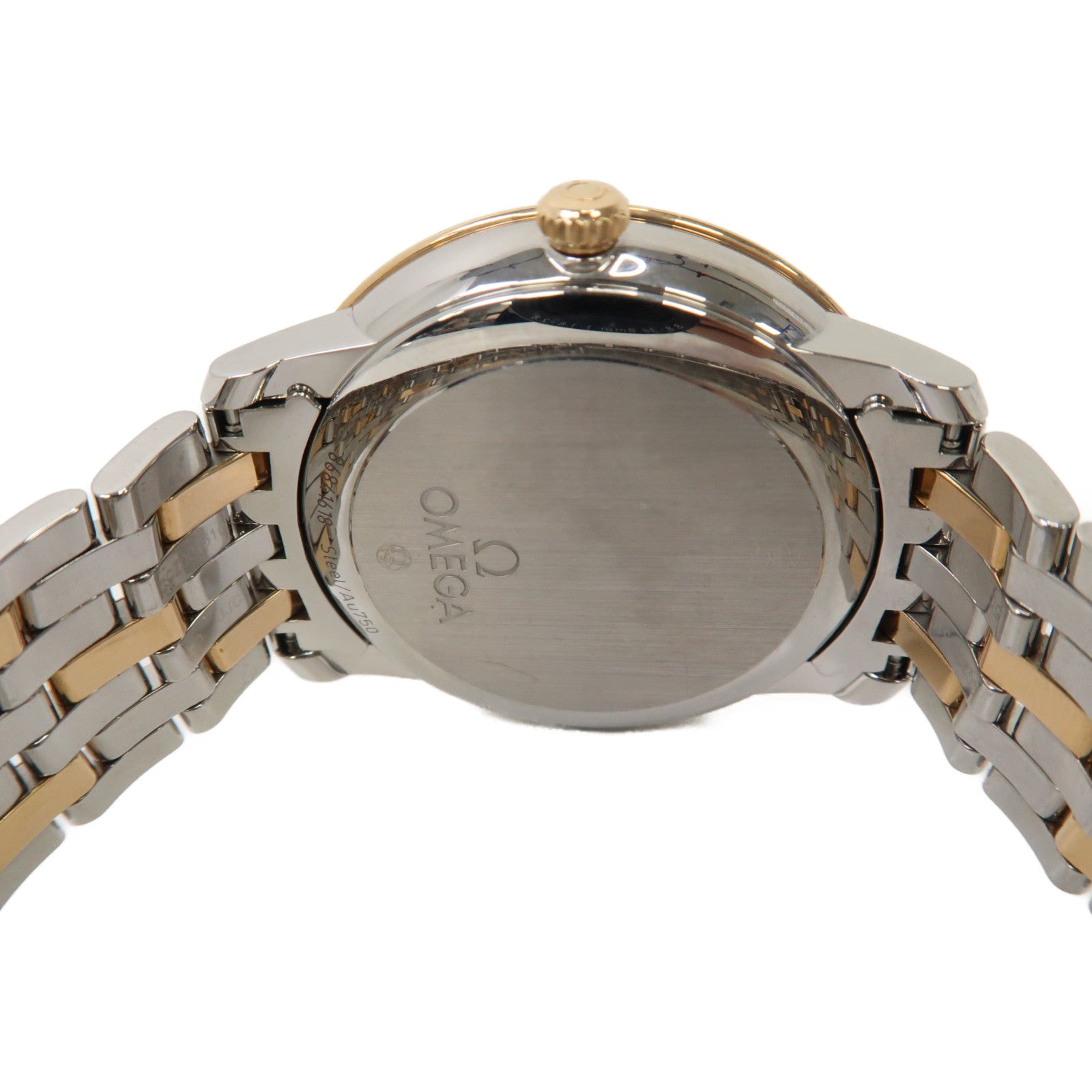 OMEGA Omega De Ville Prestge18K黃金/不鏽鋼手錶自動機芯白色