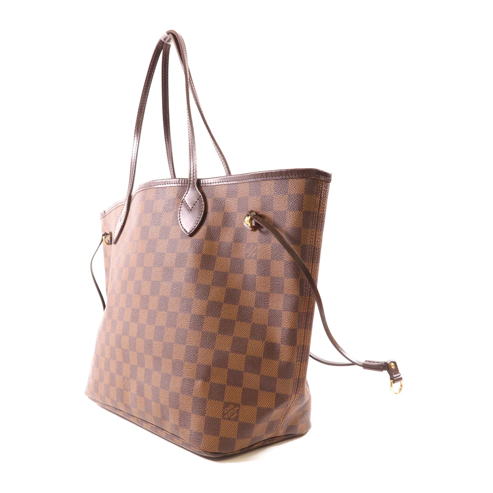 LOUIS VUITTON LV GHW Neverfull MM Shoulder Tote Bag N51105 Damier Brown