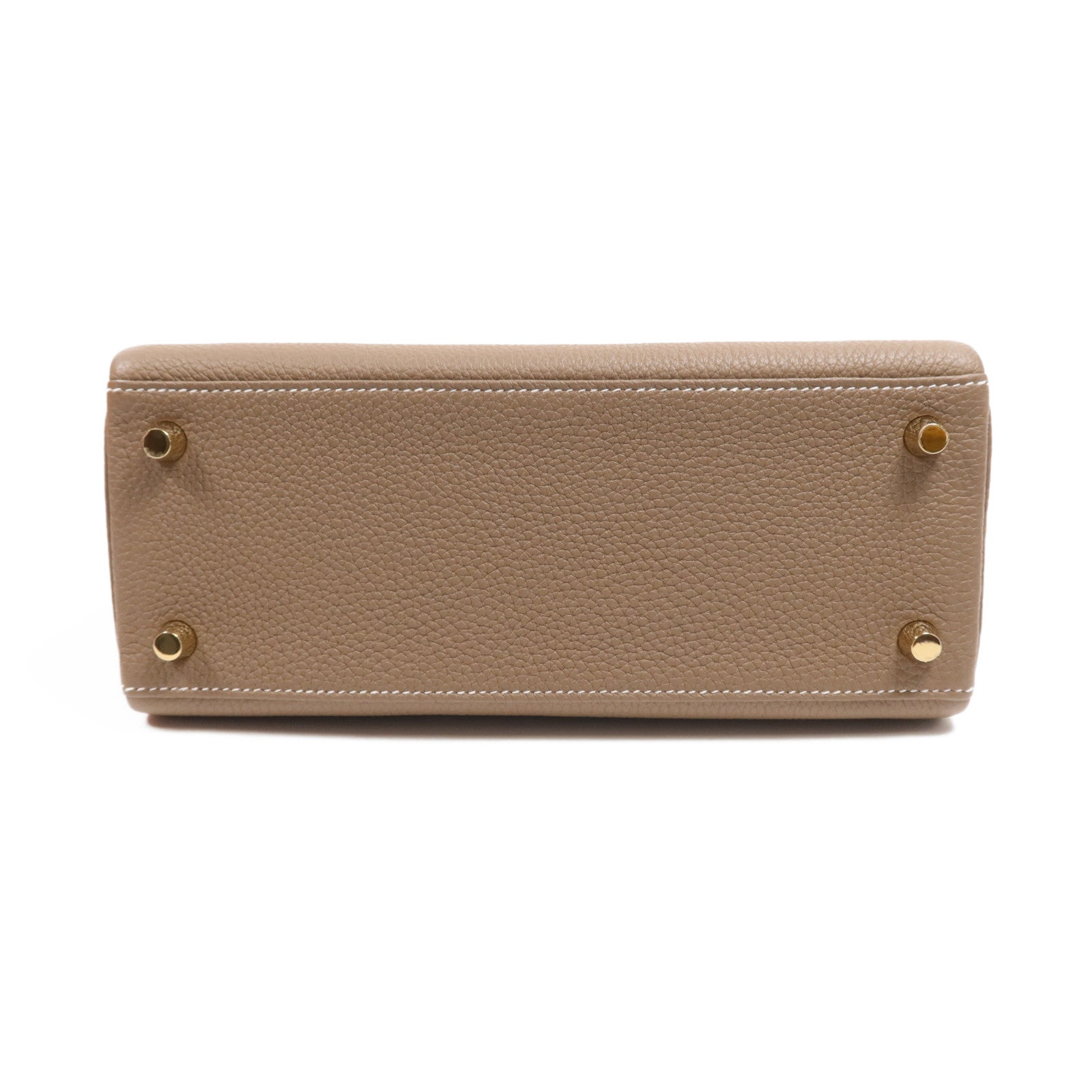 HERMES Togo皮革Kelly 25金扣手挽肩背兩用袋Etoupe