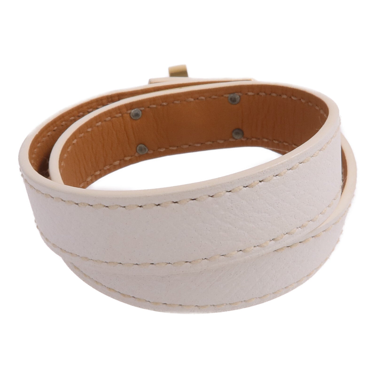 HERMES Epsom皮革Kelly Double Tour Bracelet金扣手鐲
