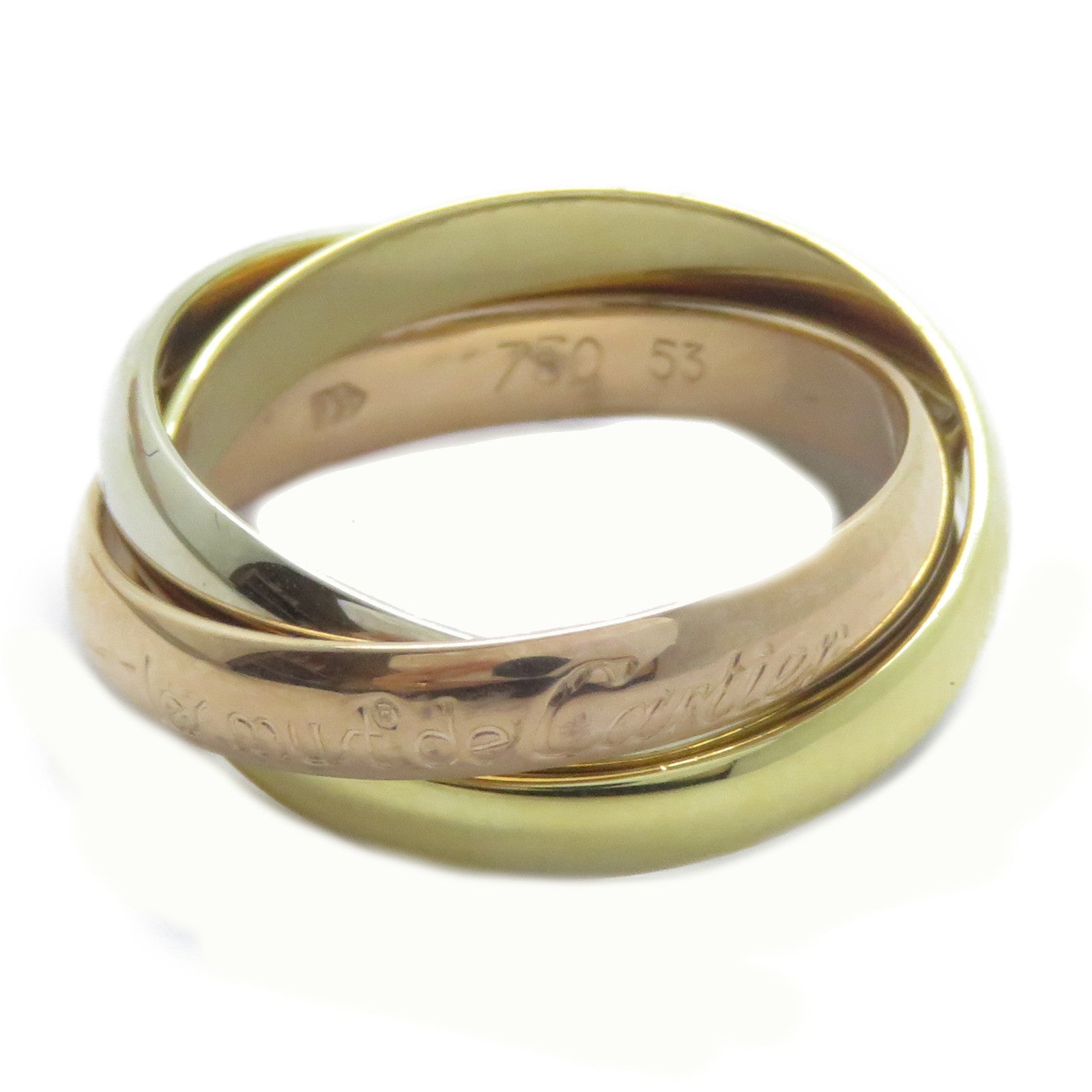 CARTIER 18K黃金/白金/玫瑰金Les Must De Trinity戒指Cartier#53/US#6.25