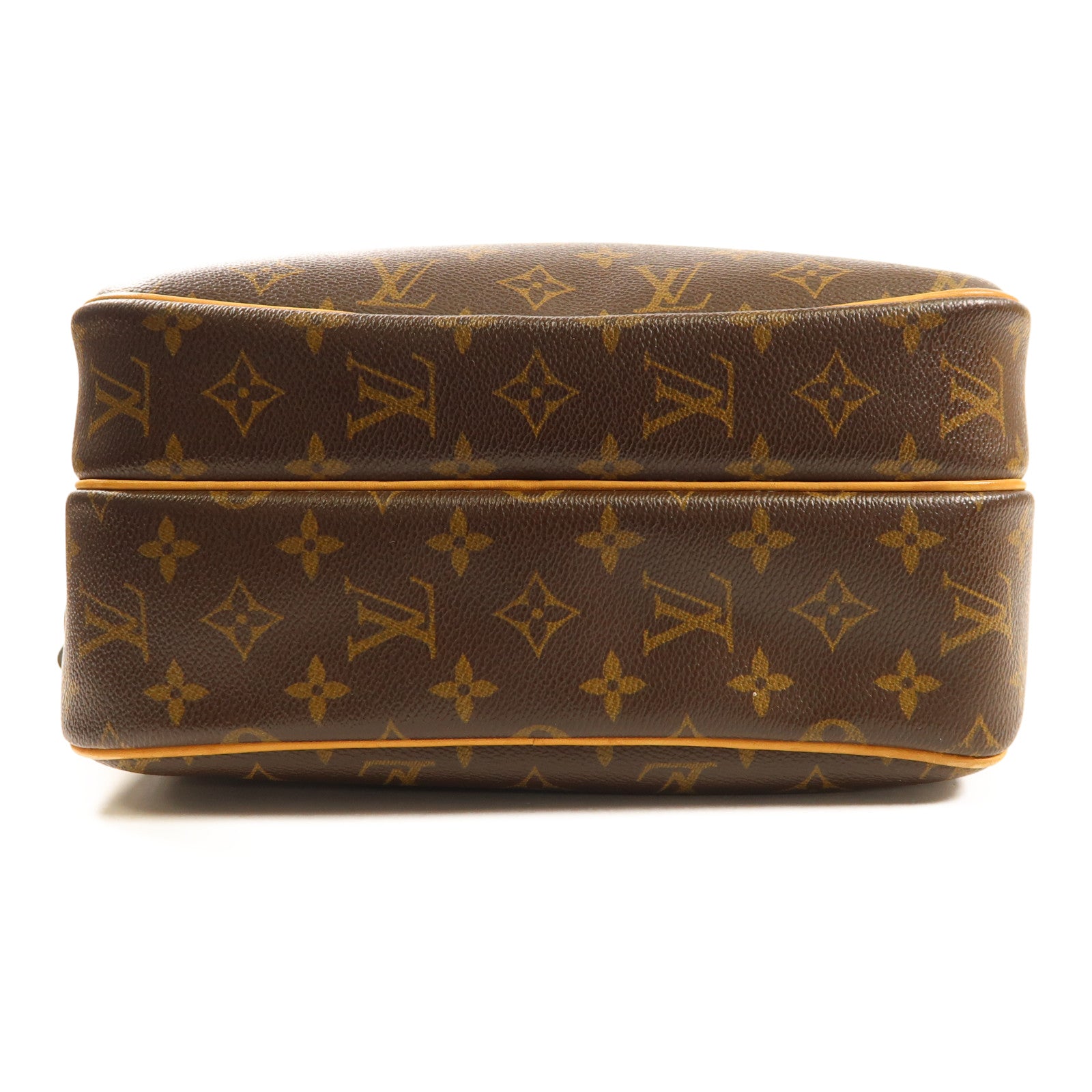 LOUIS VUITTON Monogram Reporter PM金扣肩背袋棕色
