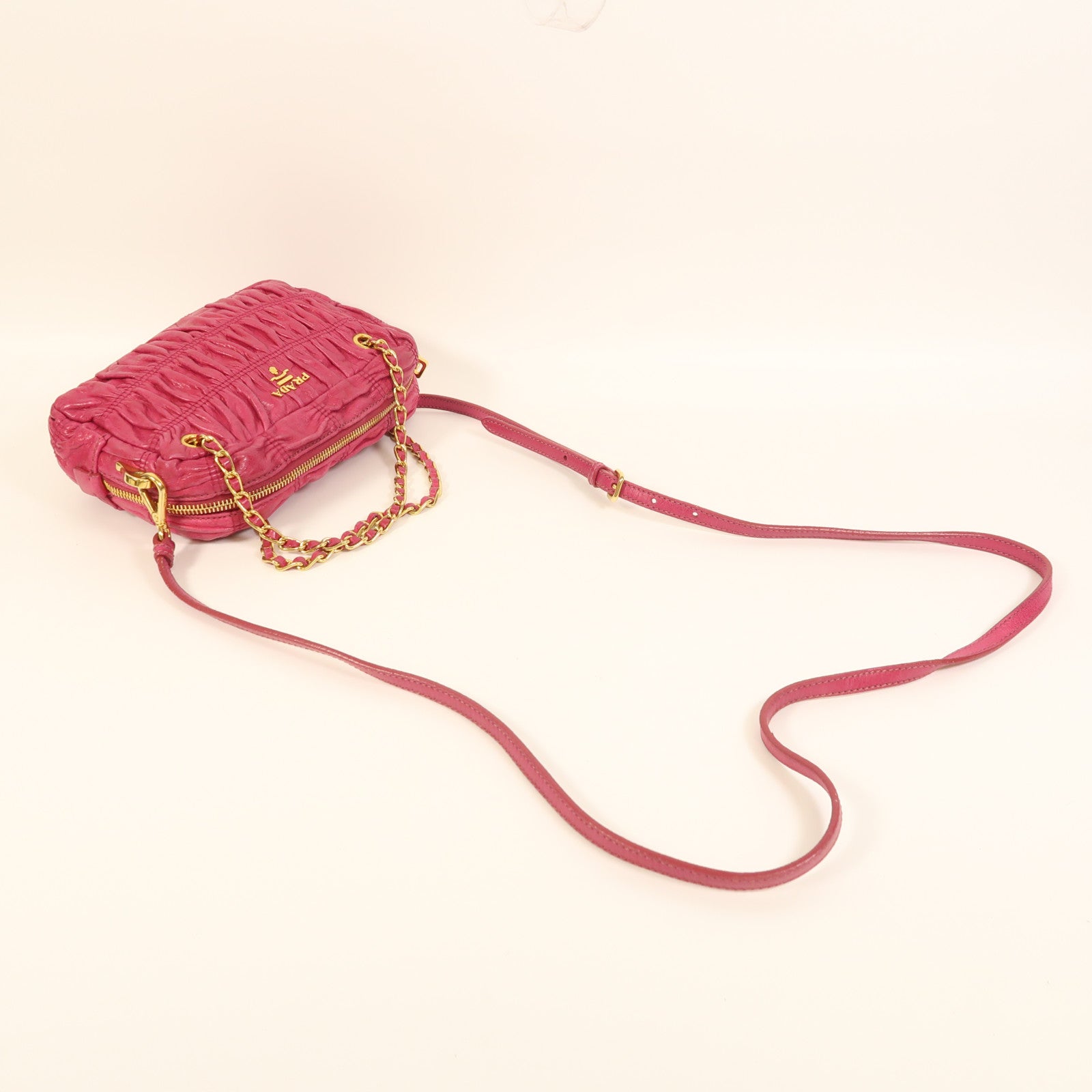 PRADA 牛皮皮革2 Way Shoulder金扣手挽肩背兩用袋