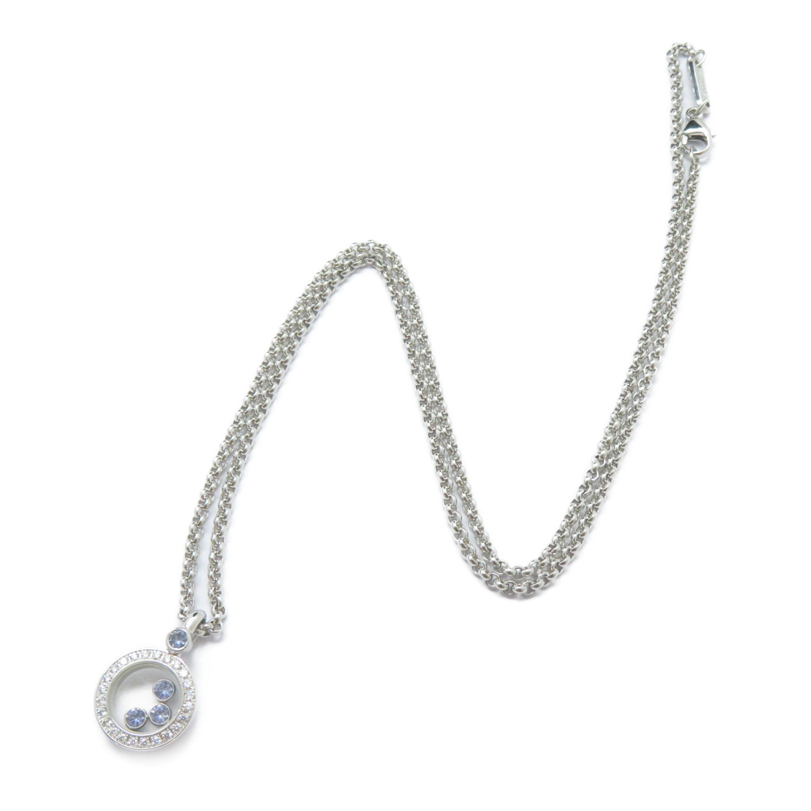 Chopard 18K白金Happy Diamond Necklace鑽石項鍊