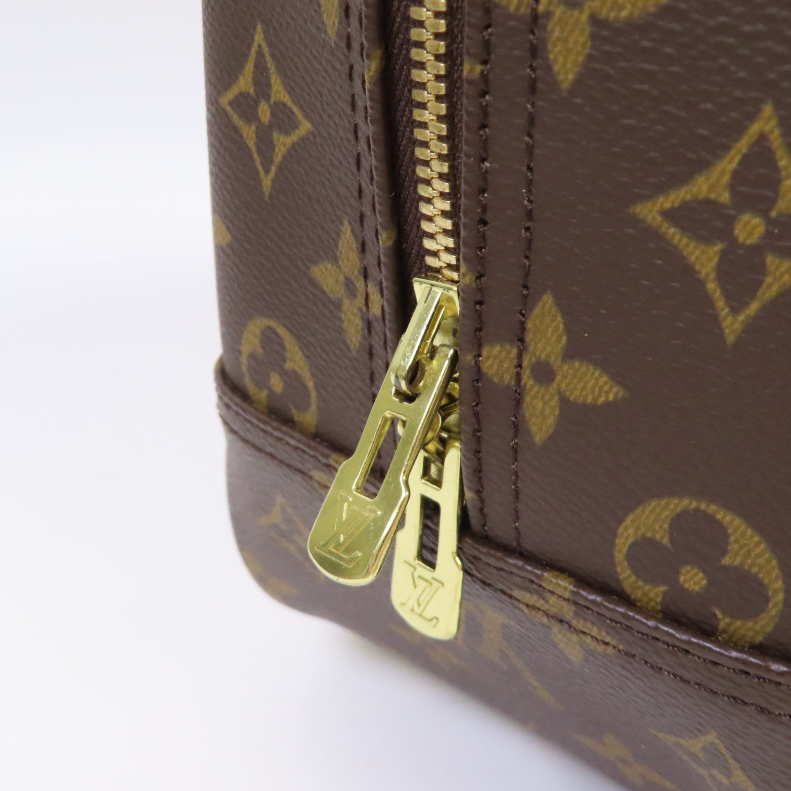LOUIS VUITTON 【激減優惠】Monogram Deauville GM Handbag金扣手挽袋啡色