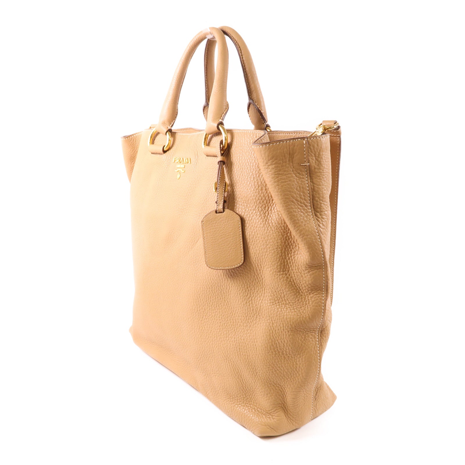 PRADA 牛皮皮革Shoulder Bag金扣手挽肩背兩用袋