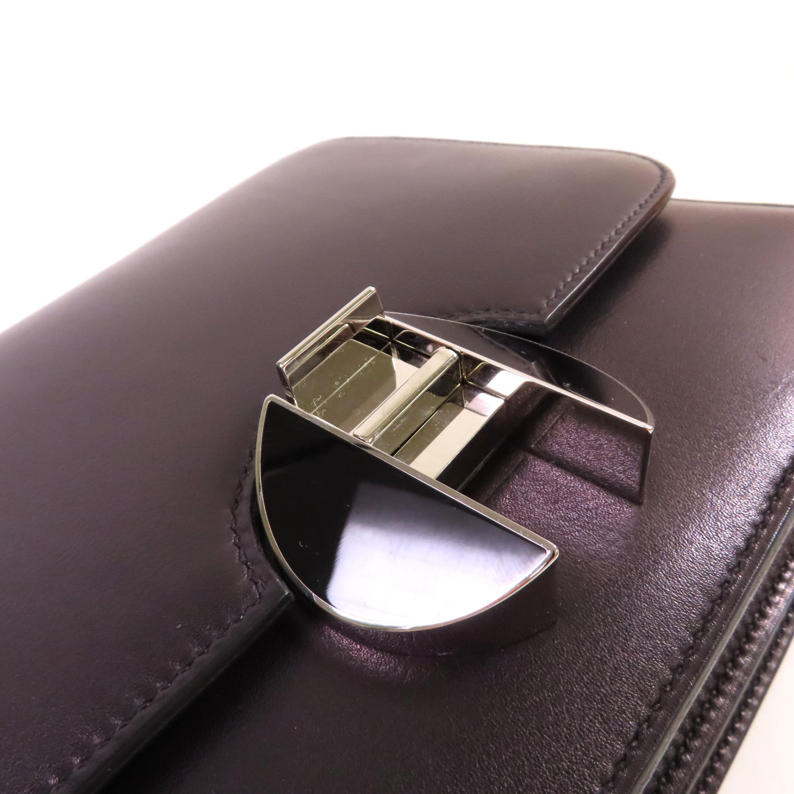 HERMES Evercolor皮革2002 Shoulder Bag銀扣肩背袋Noir黑色