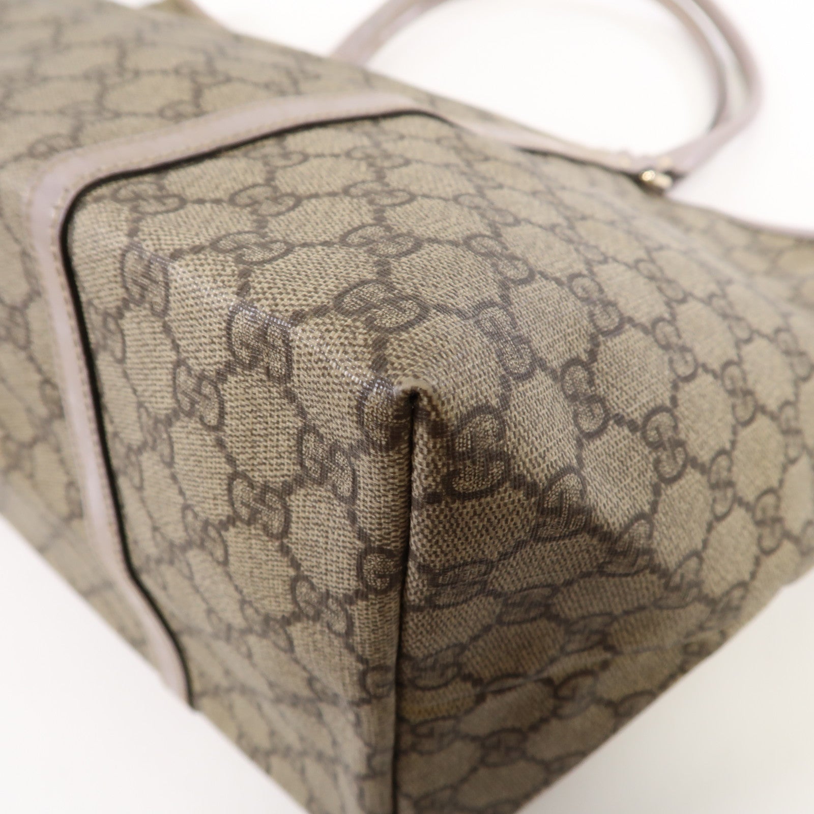 GUCCI 塗層帆布Imprime金扣肩背袋啡色