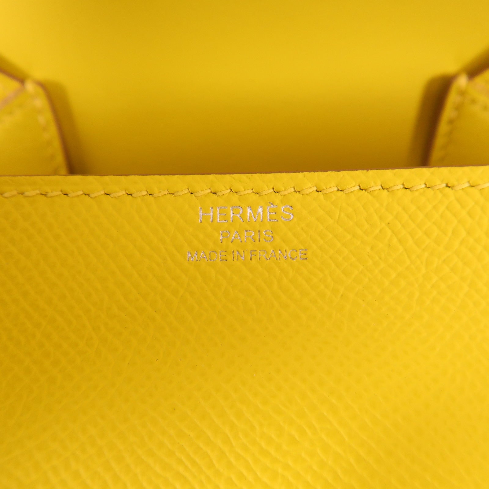 HERMES Clemence皮革Della Cavalleria Mini銀扣肩背袋9R Lime