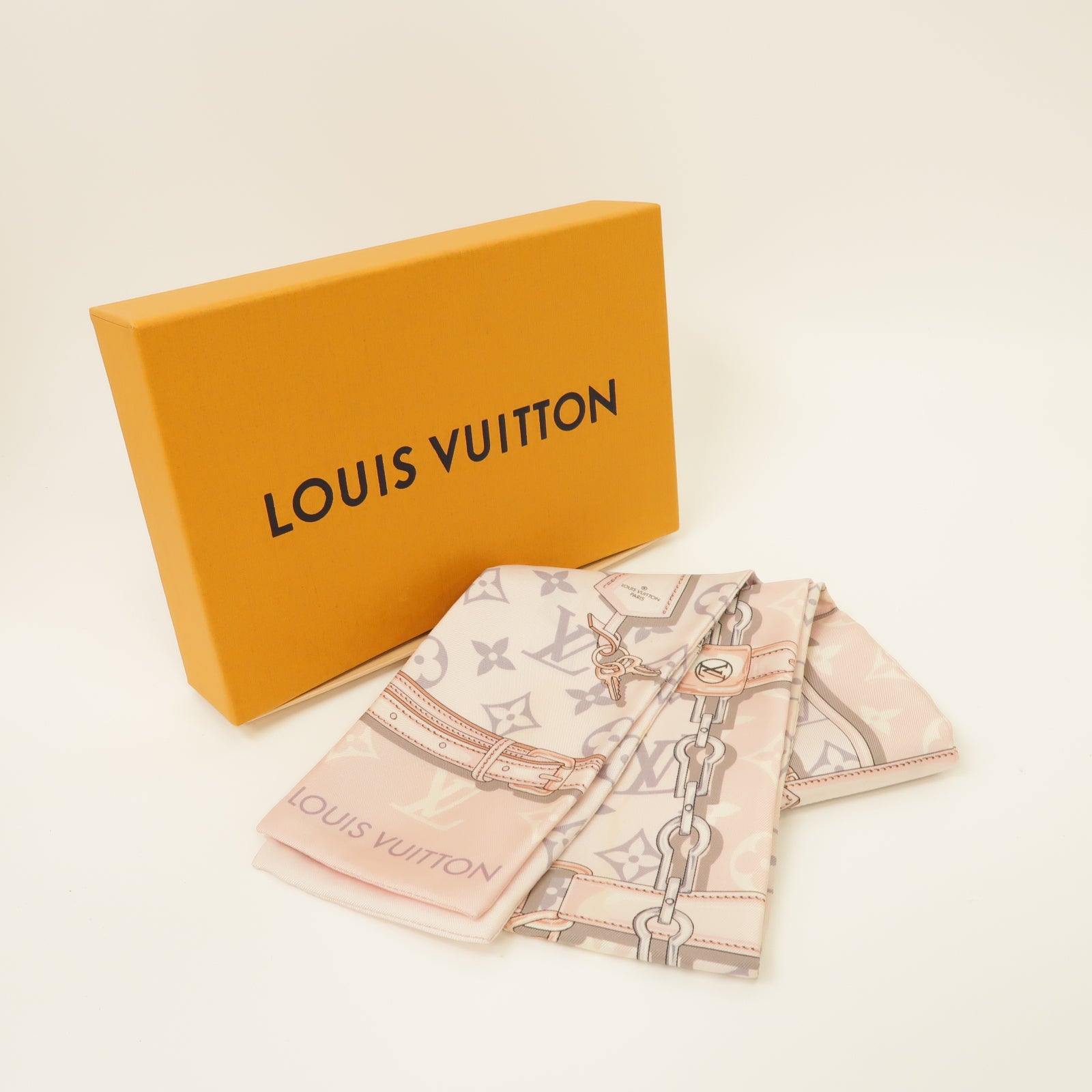 LOUIS VUITTON 絲質BB Bandeau絲巾粉紅色