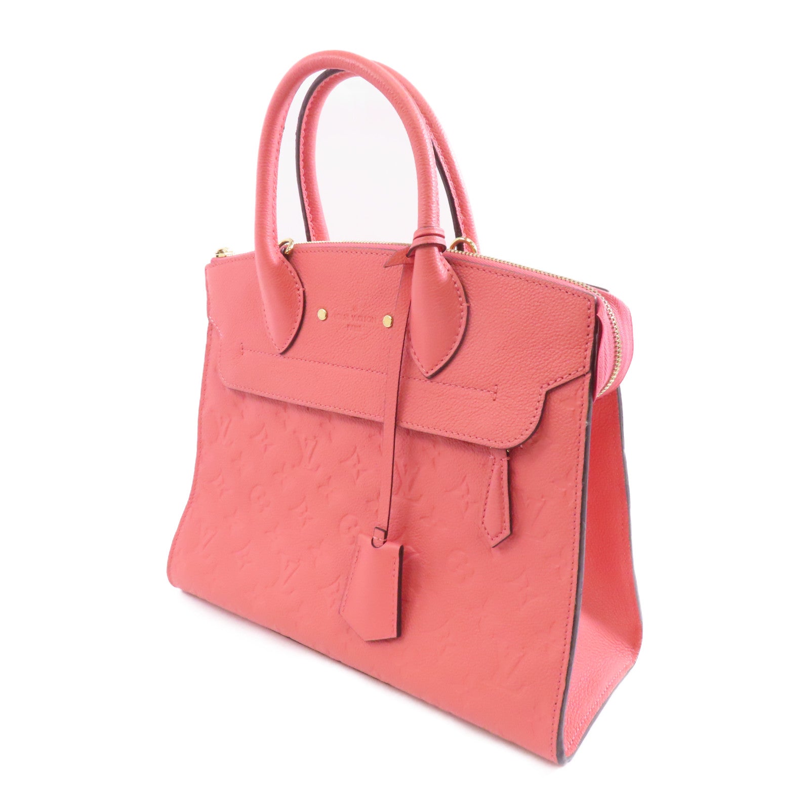 LOUIS VUITTON 【激減優惠】Monogram Empreinte Neuf MM金扣手挽肩背兩用袋粉紅色