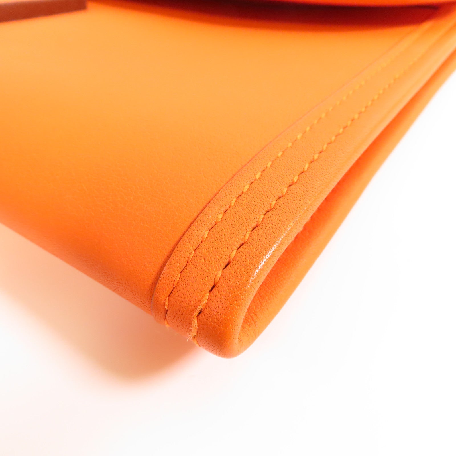 HERMES Swift皮革Jige手拿包Orange橙色