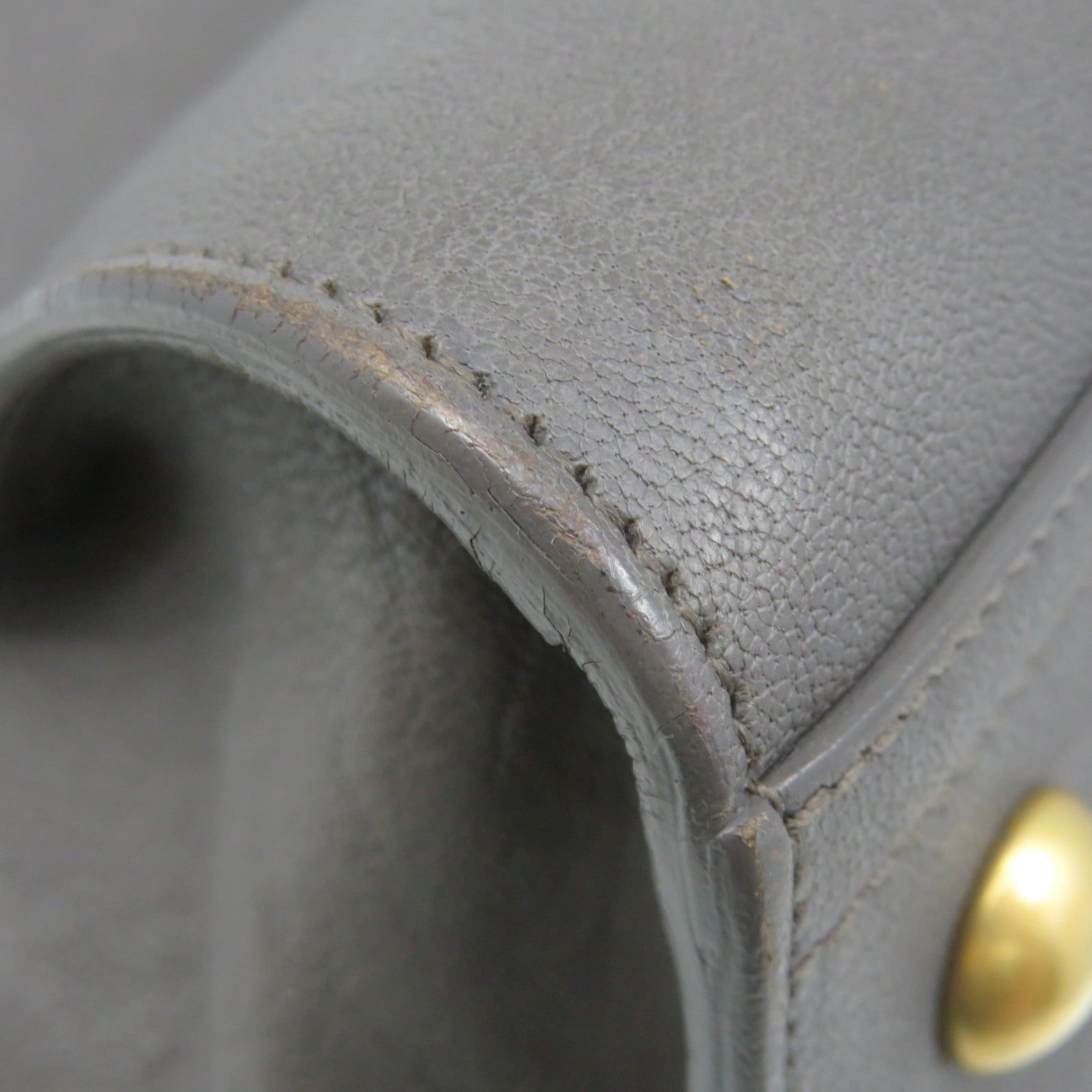 YVES SAINT LAURENT cowhide leather Tote Bag handle bag gray