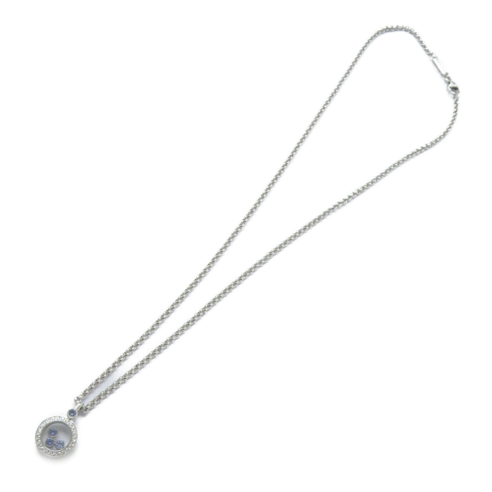 Chopard 18K白金Happy Diamond Necklace鑽石項鍊