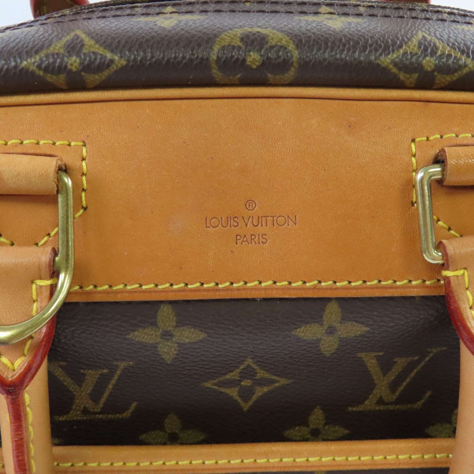 LOUIS VUITTON 【激減優惠】Monogram Deauville GM Handbag金扣手挽袋啡色