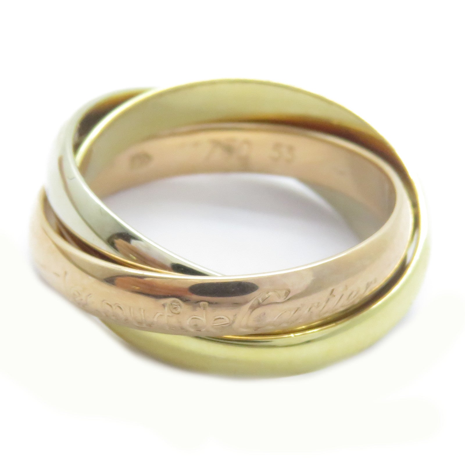 CARTIER 18K黃金/白金/玫瑰金Les Must De Trinity戒指Cartier#53/US#6.25