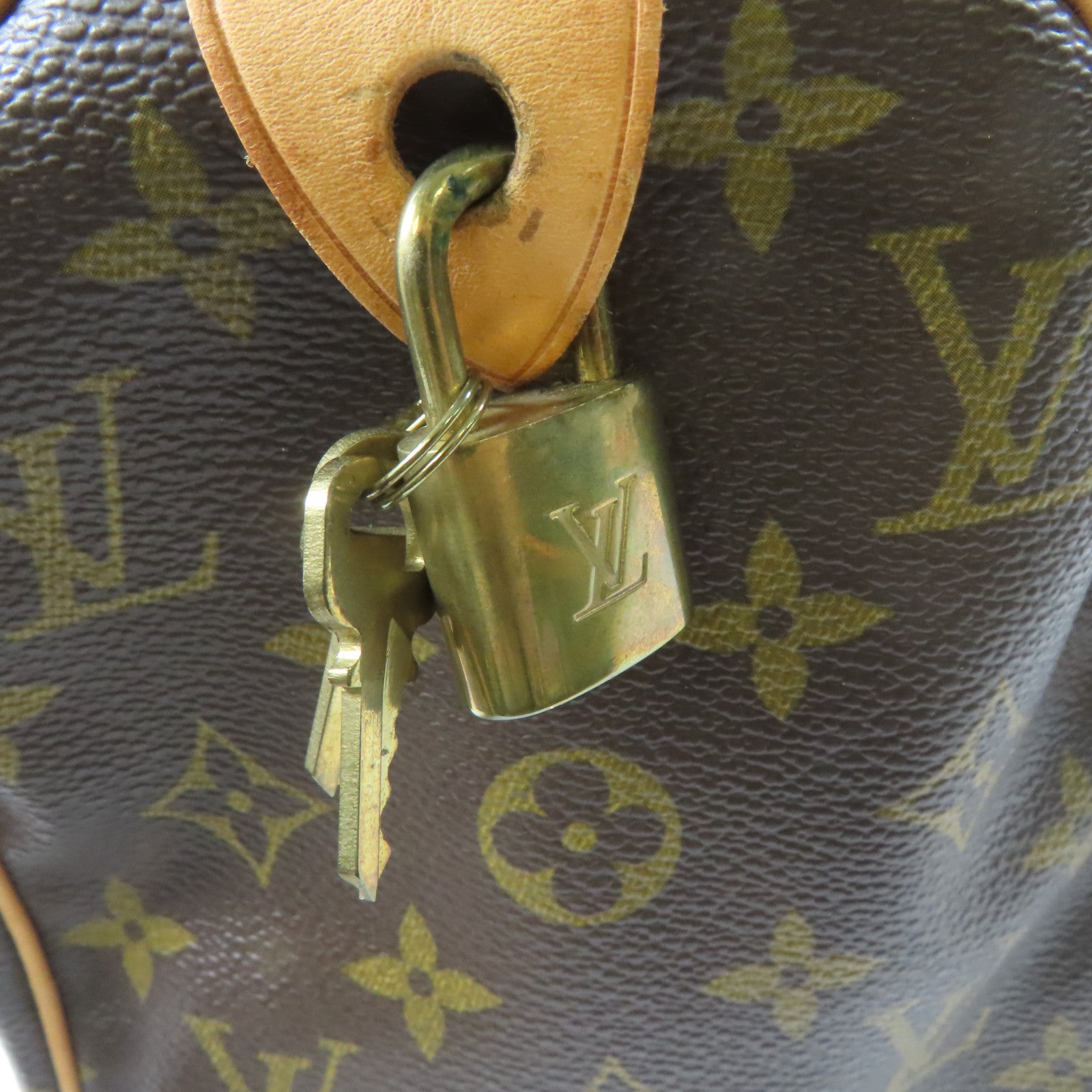 LOUIS VUITTON Monogram Speedy 25金扣手挽袋啡色