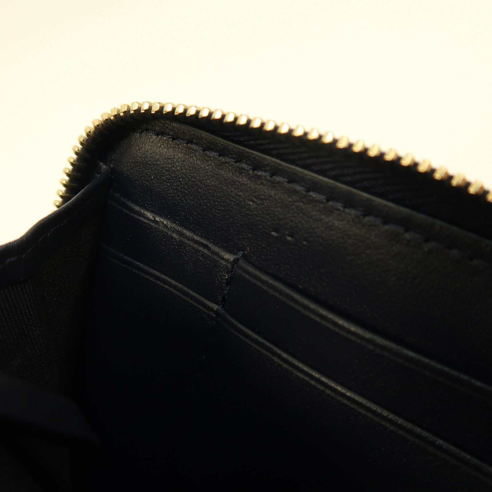 CHANEL 【激減優惠】牛仔布Deauville Small Zip Wallet金扣長錢包藍色