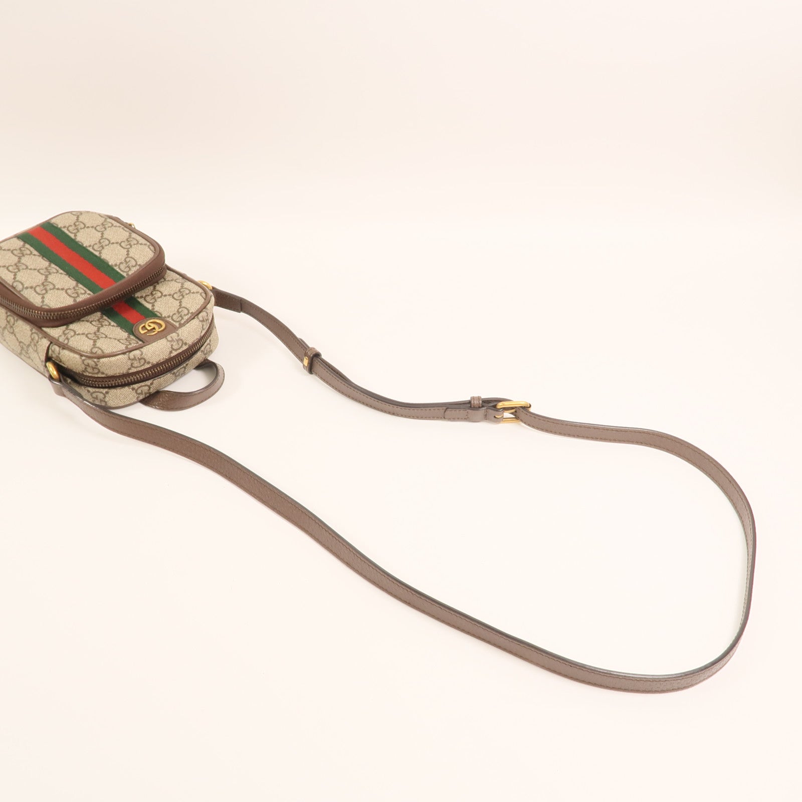 GUCCI 塗層帆布Ophidia MiniBag金扣手挽肩背兩用袋