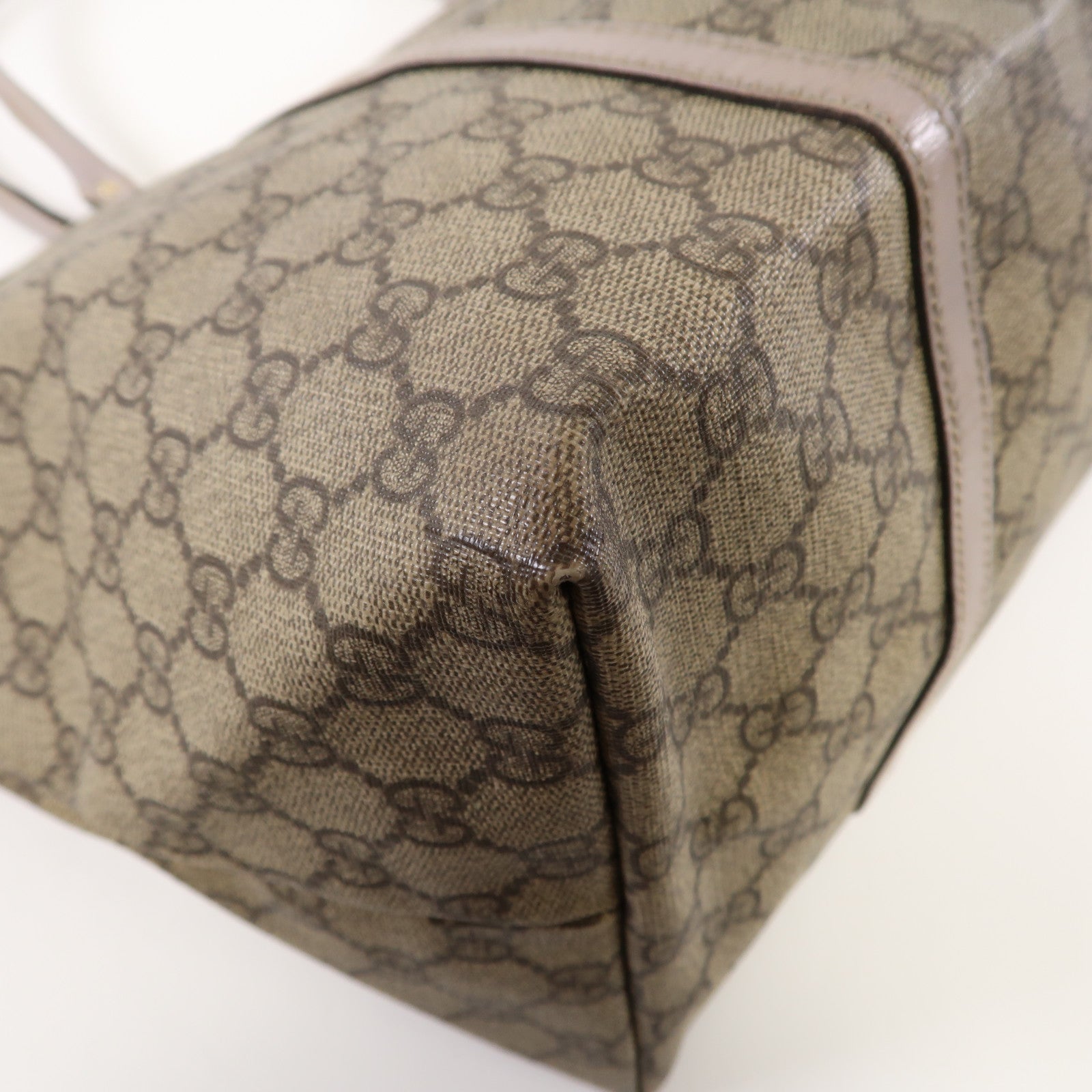 GUCCI 塗層帆布Imprime金扣肩背袋啡色