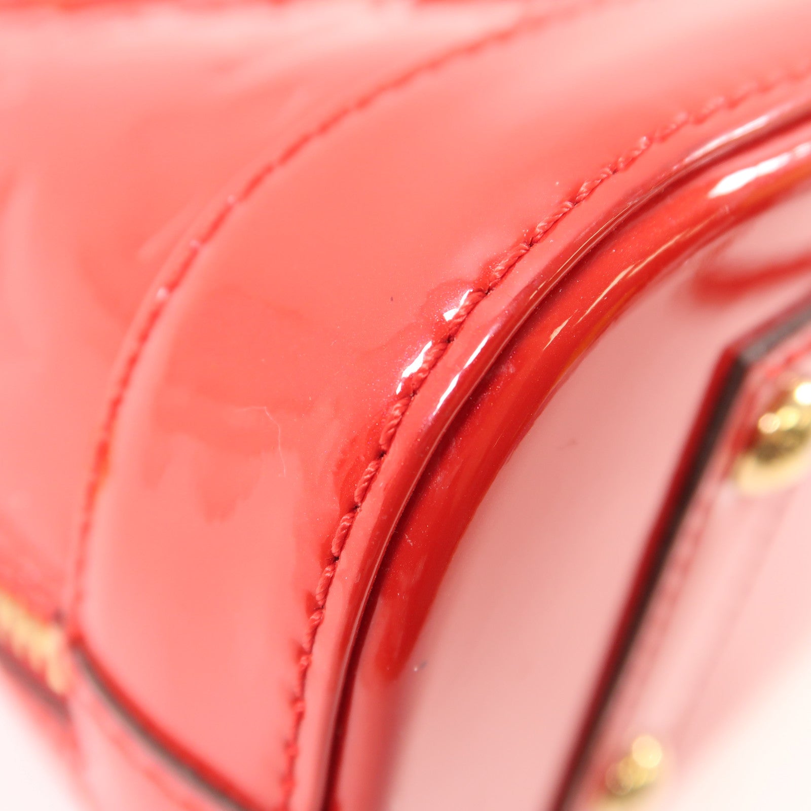 LOUIS VUITTON Vernis Alma BB金扣手挽肩背兩用袋紅色