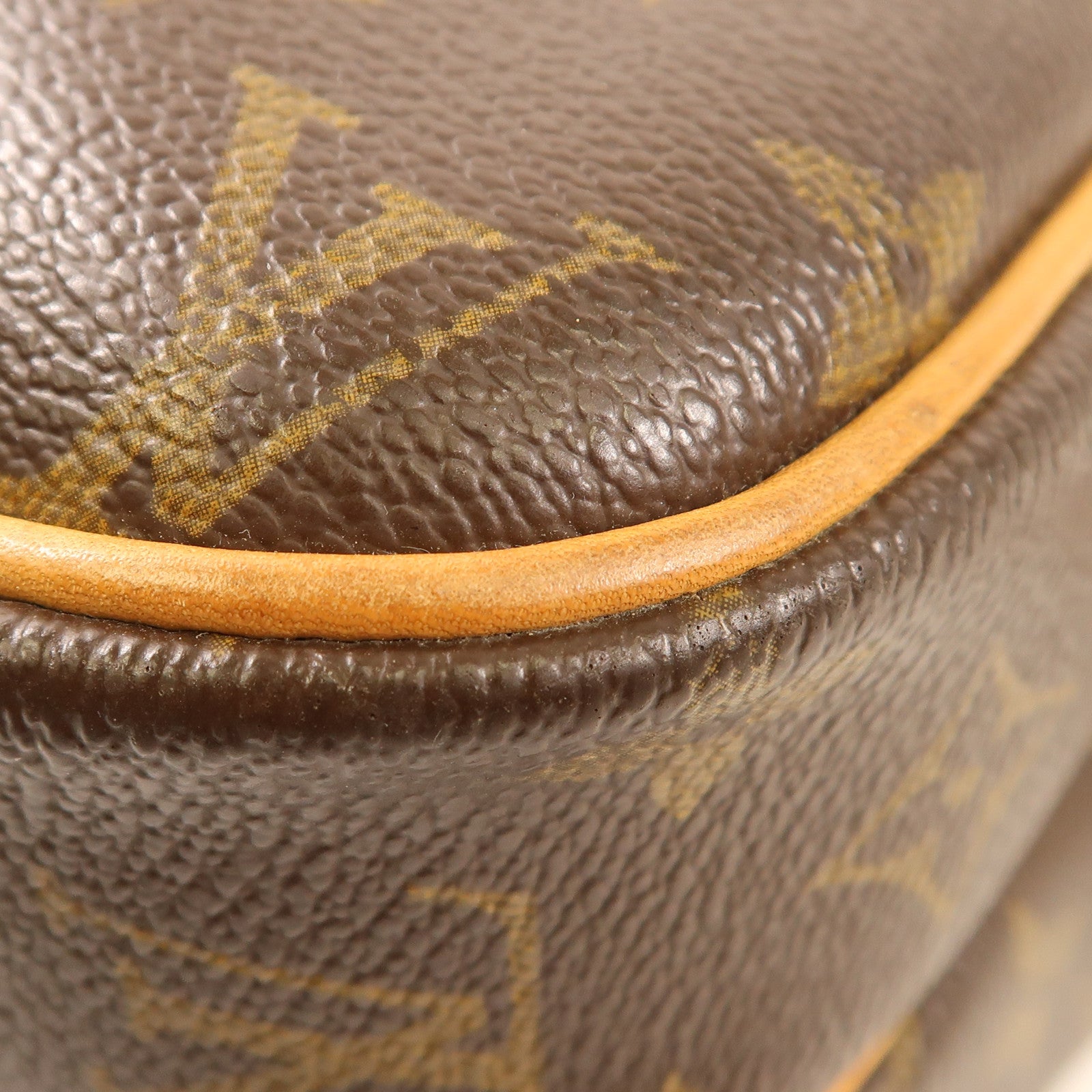LOUIS VUITTON Monogram Reporter PM金扣肩背袋棕色