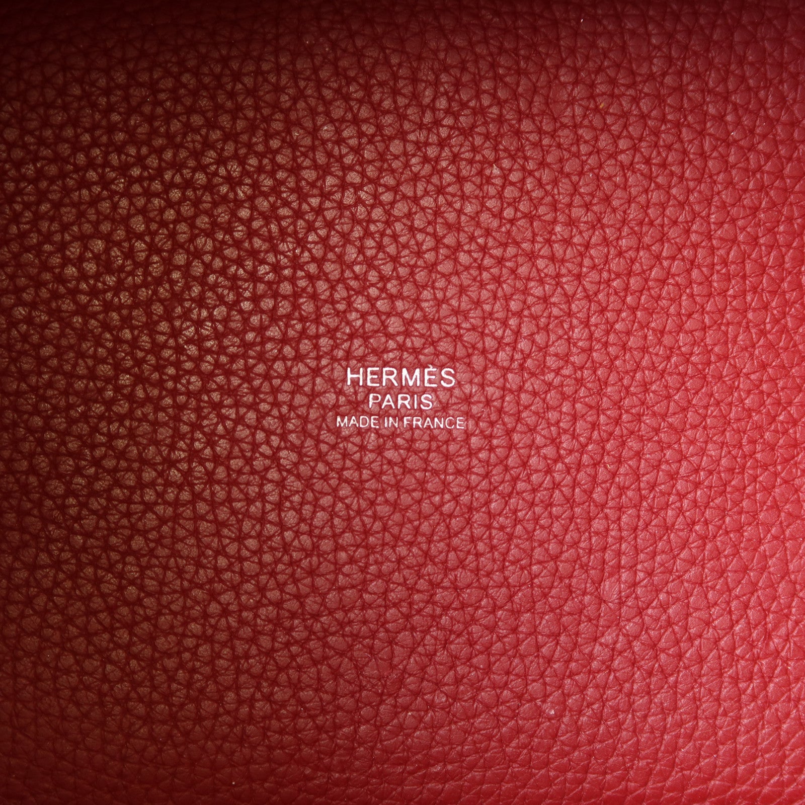 HERMES Clemence皮革Picotin PM手挽袋銀扣Rouge Grenat