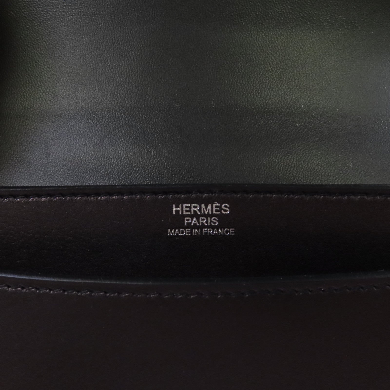 HERMES Evercolor皮革2002 Shoulder Bag銀扣肩背袋Noir黑色