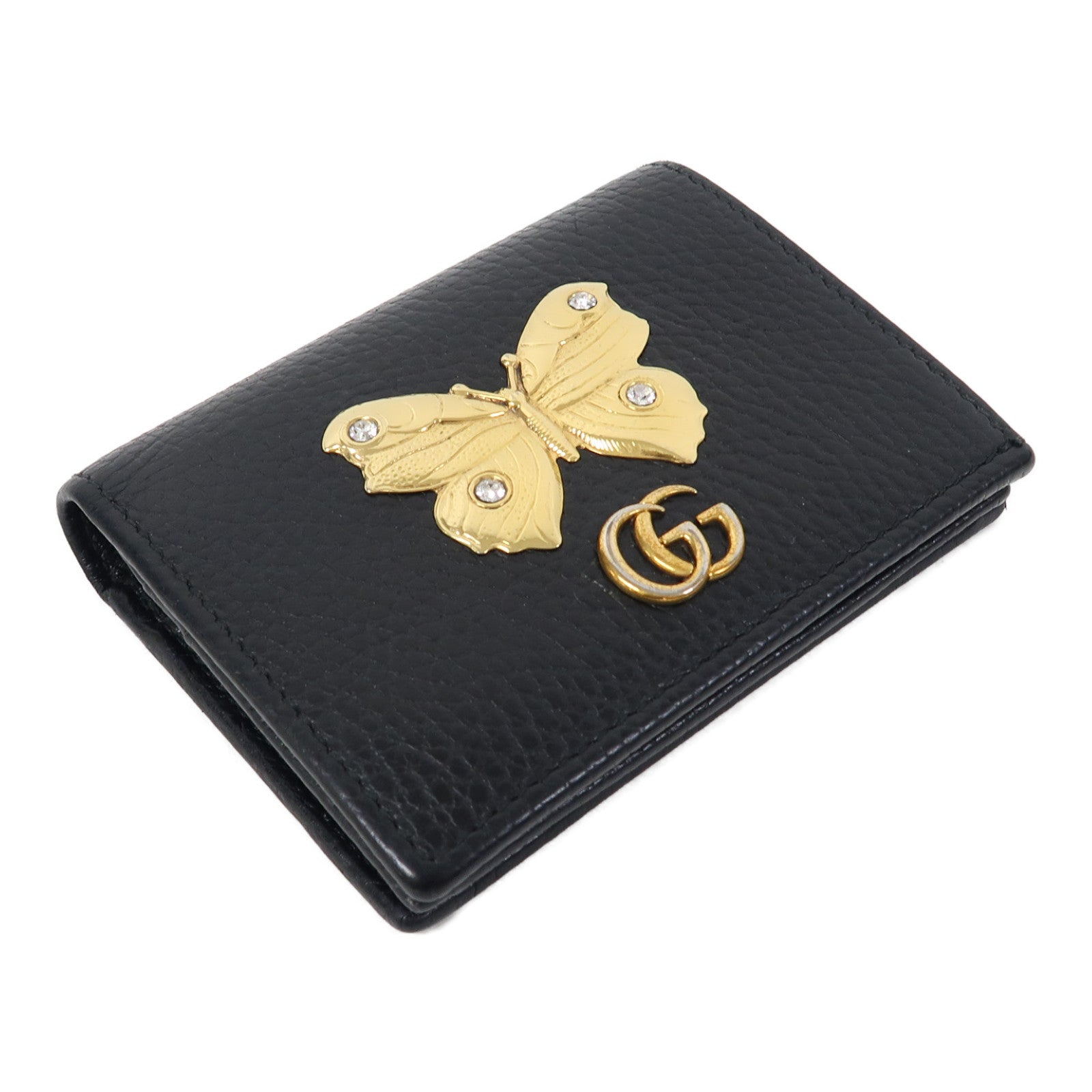 GUCCI 牛皮皮革Wallet金扣錢包黑色