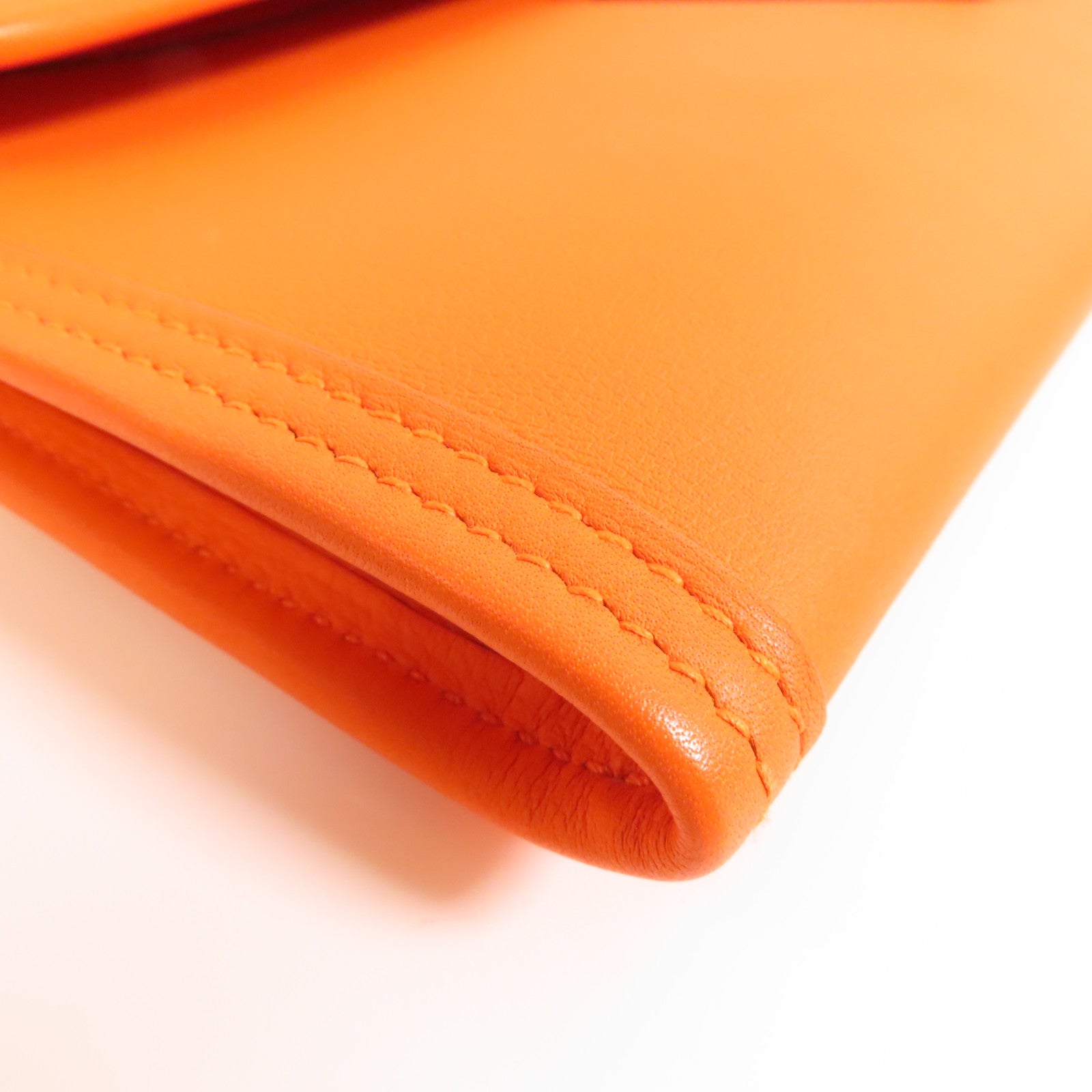 HERMES Swift皮革Jige手拿包Orange橙色