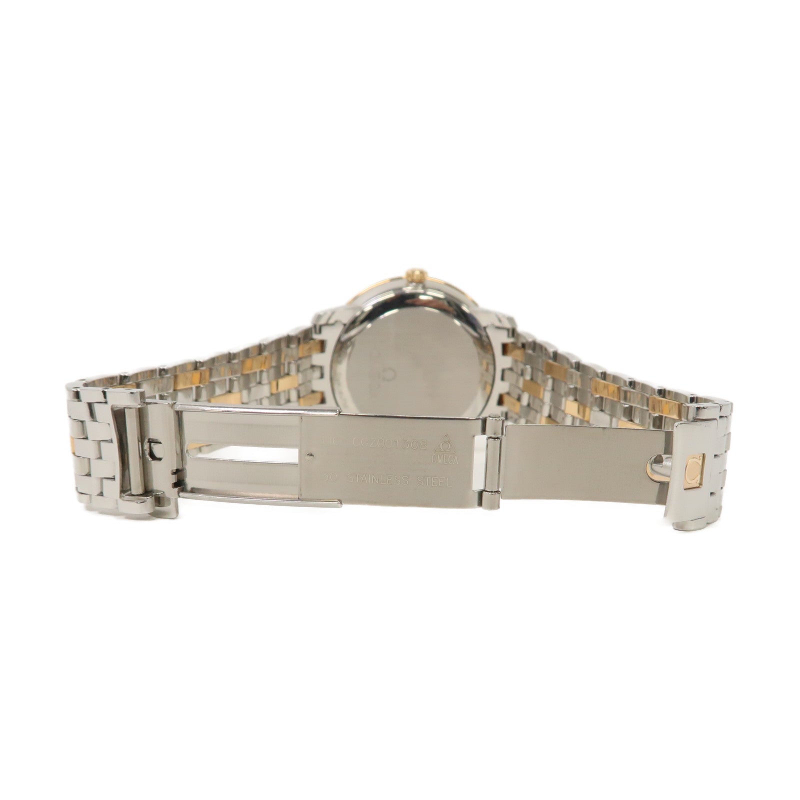 OMEGA Omega De Ville Prestge18K黃金/不鏽鋼手錶自動機芯白色