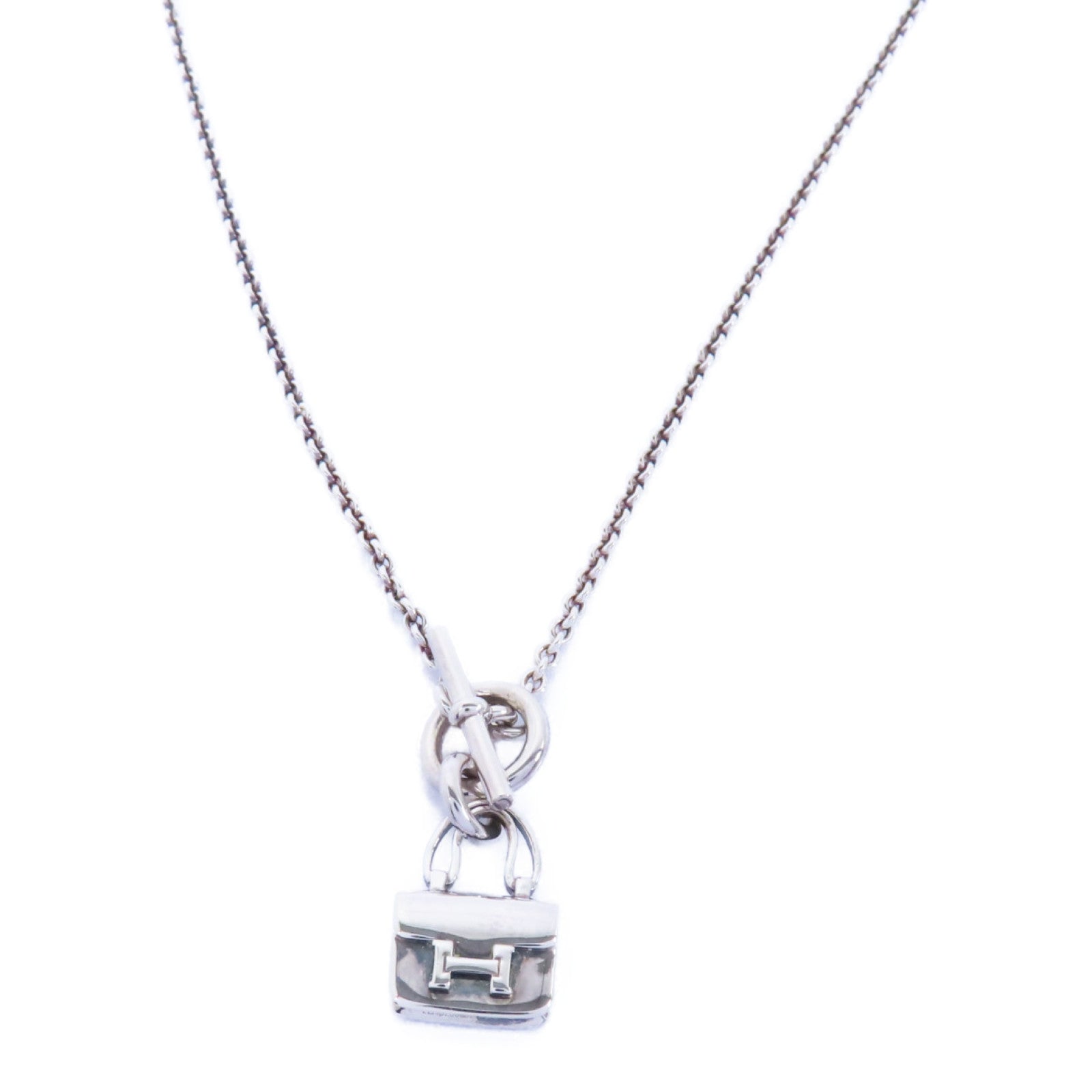 HERMES 925純銀Contance Necklace項鍊銀色