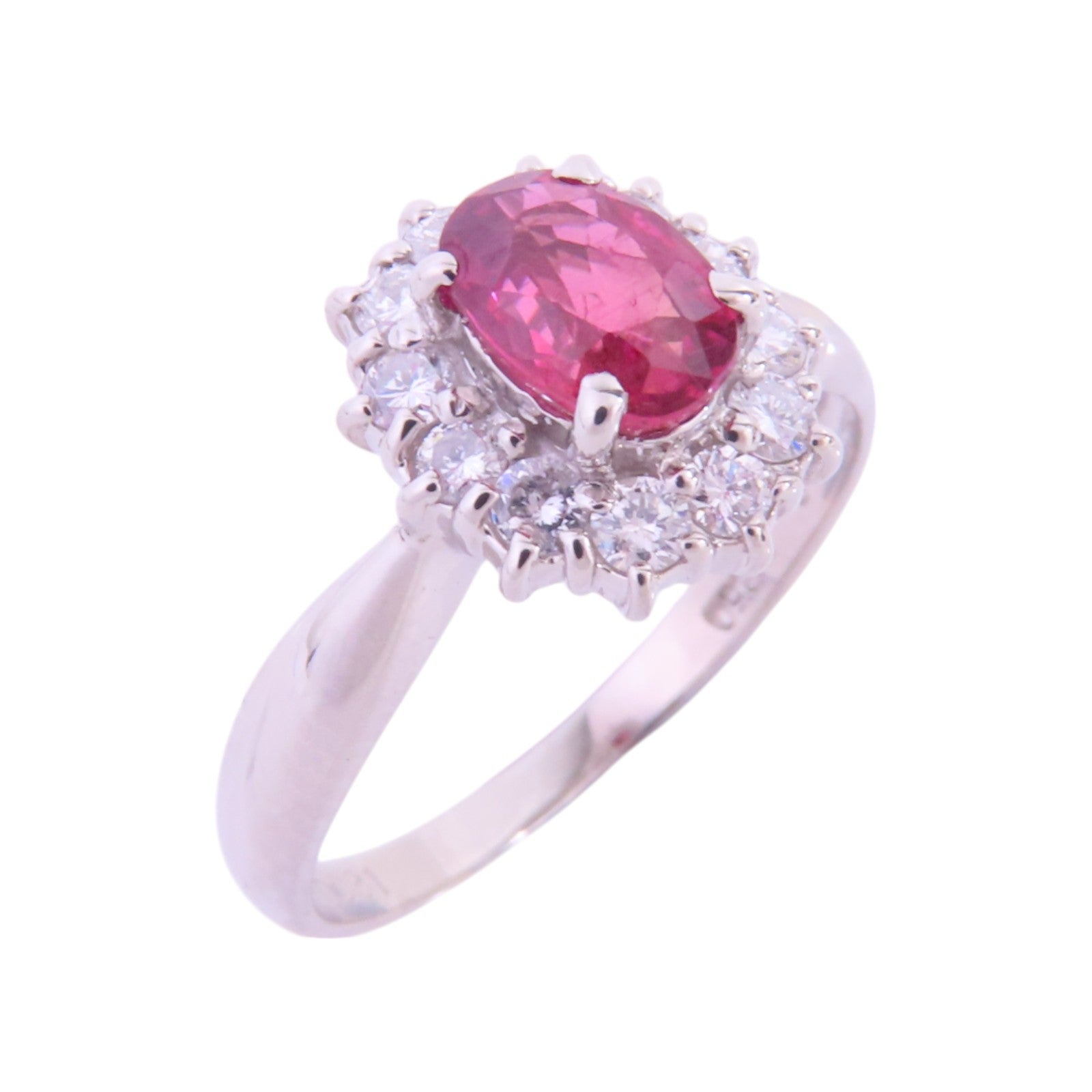 JEWELRY PT850鉑金/紅寶石/鑽石Ruby Diamond Ring戒指US#5.5
