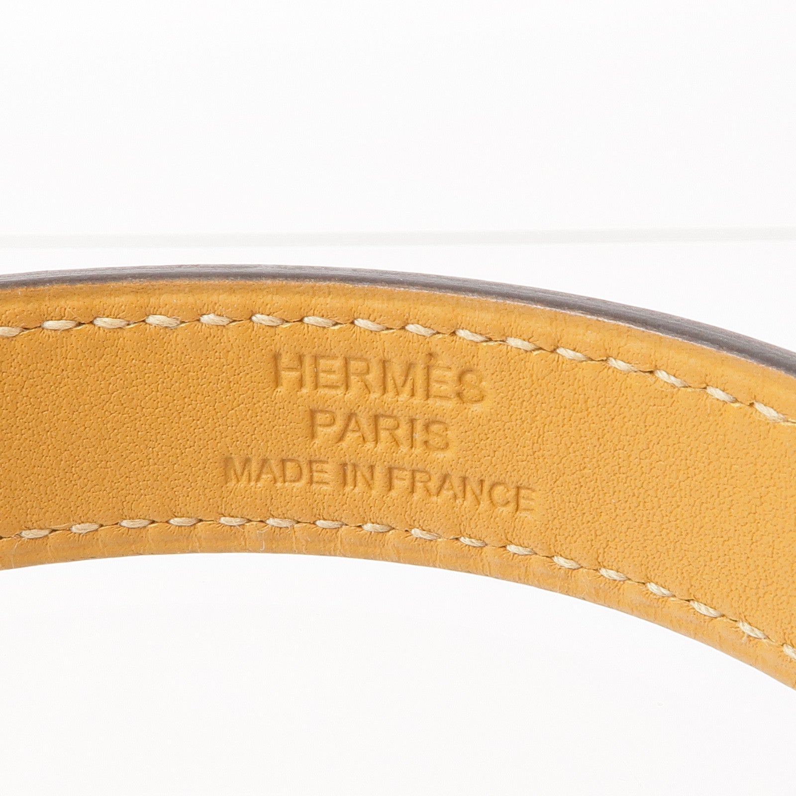 HERMES Epsom皮革Drag Double手鏈Bleu Paon