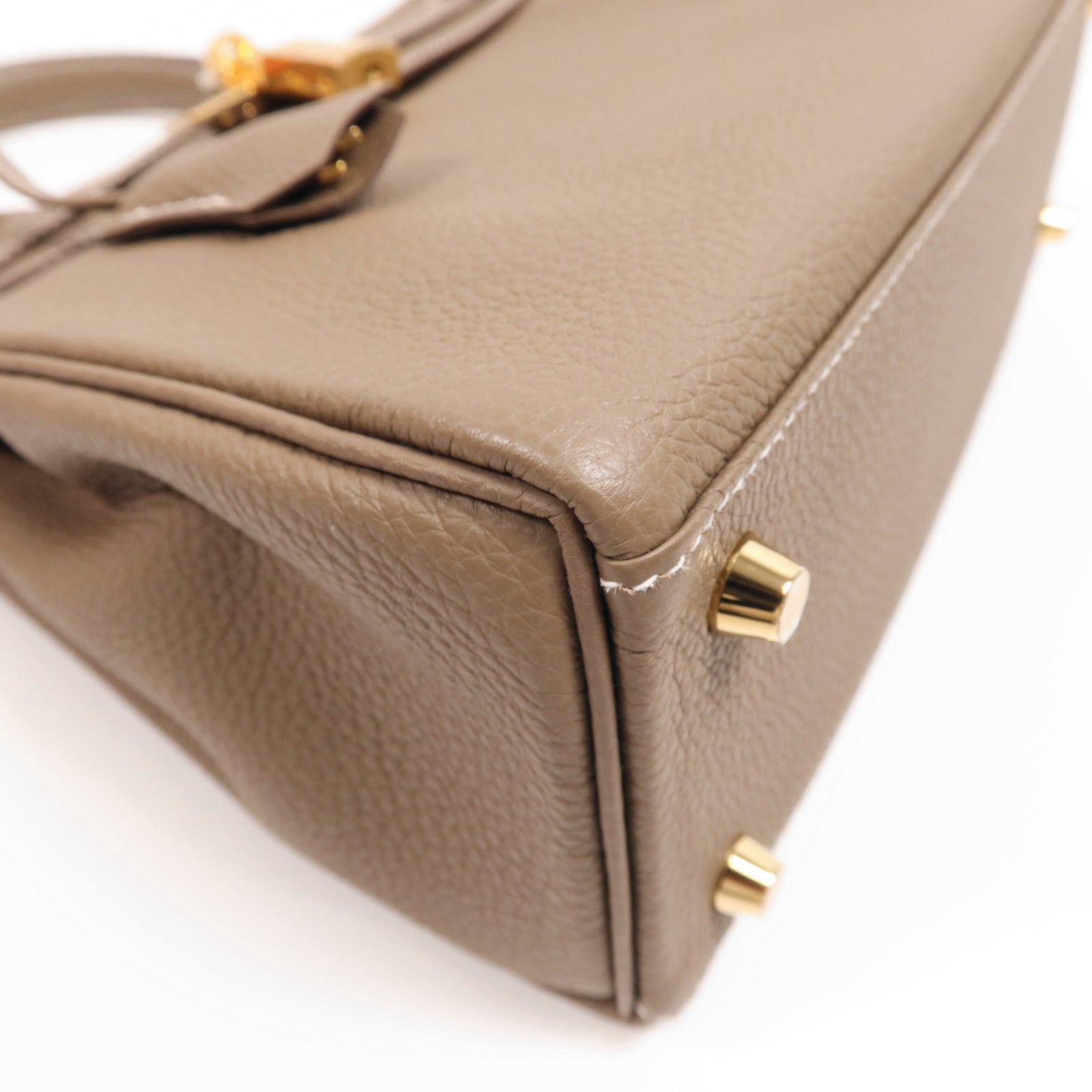 HERMES Togo皮革Kelly 25金扣手挽肩背兩用袋Etoupe