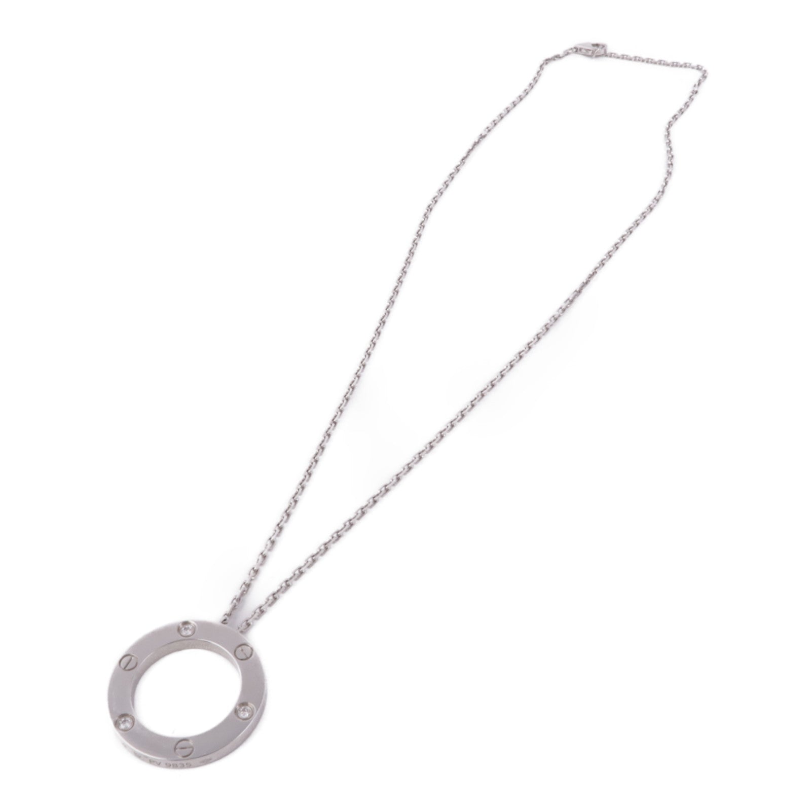 CARTIER Love Diamond Necklace 18K White Gold B7014600