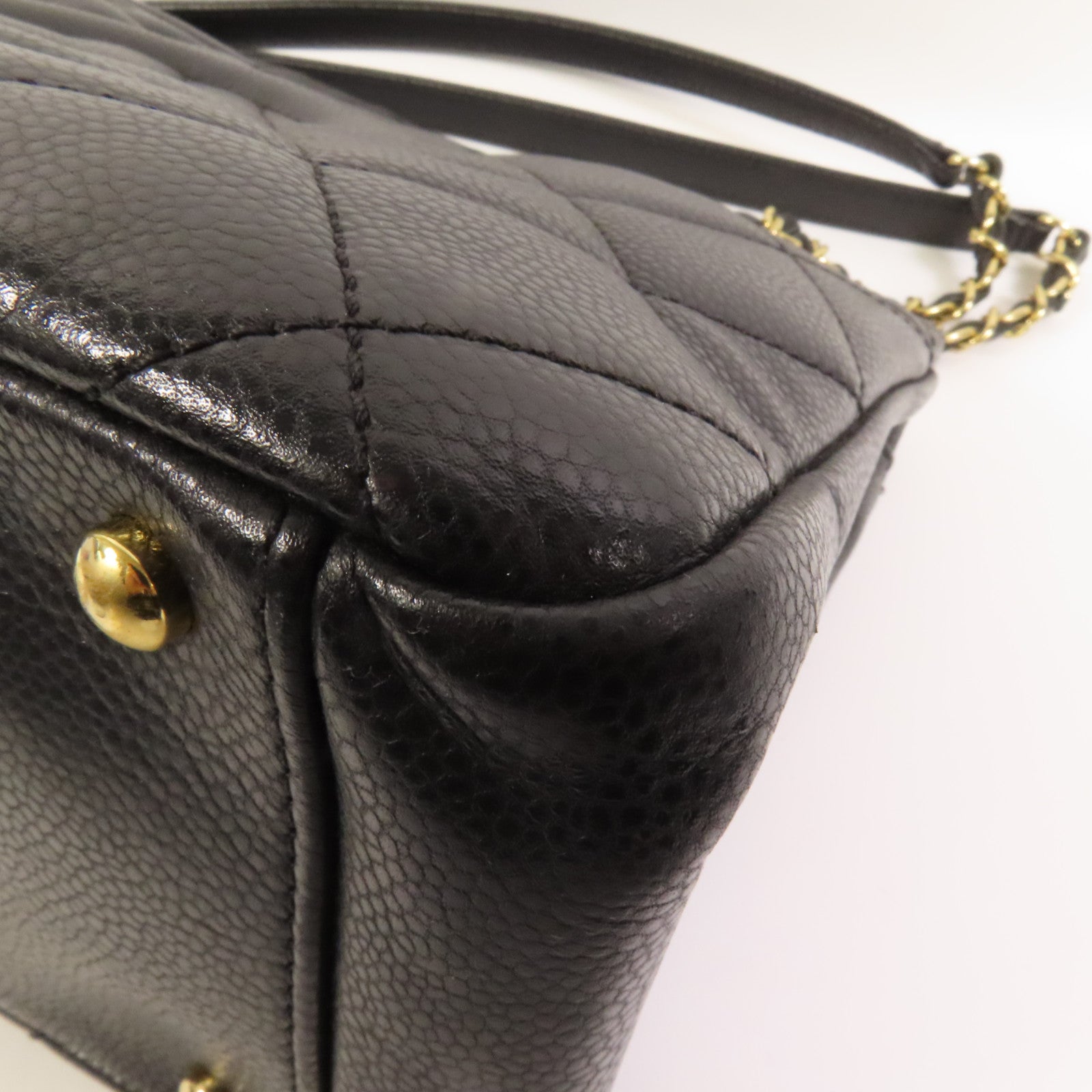 CHANEL 牛皮皮革Timeless CC金扣鏈帶肩背袋
