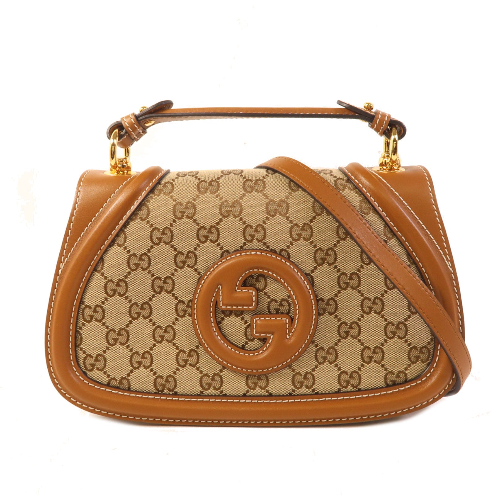 GUCCI 【激減優惠】帆布Blondie Medium金扣手挽肩背兩用袋