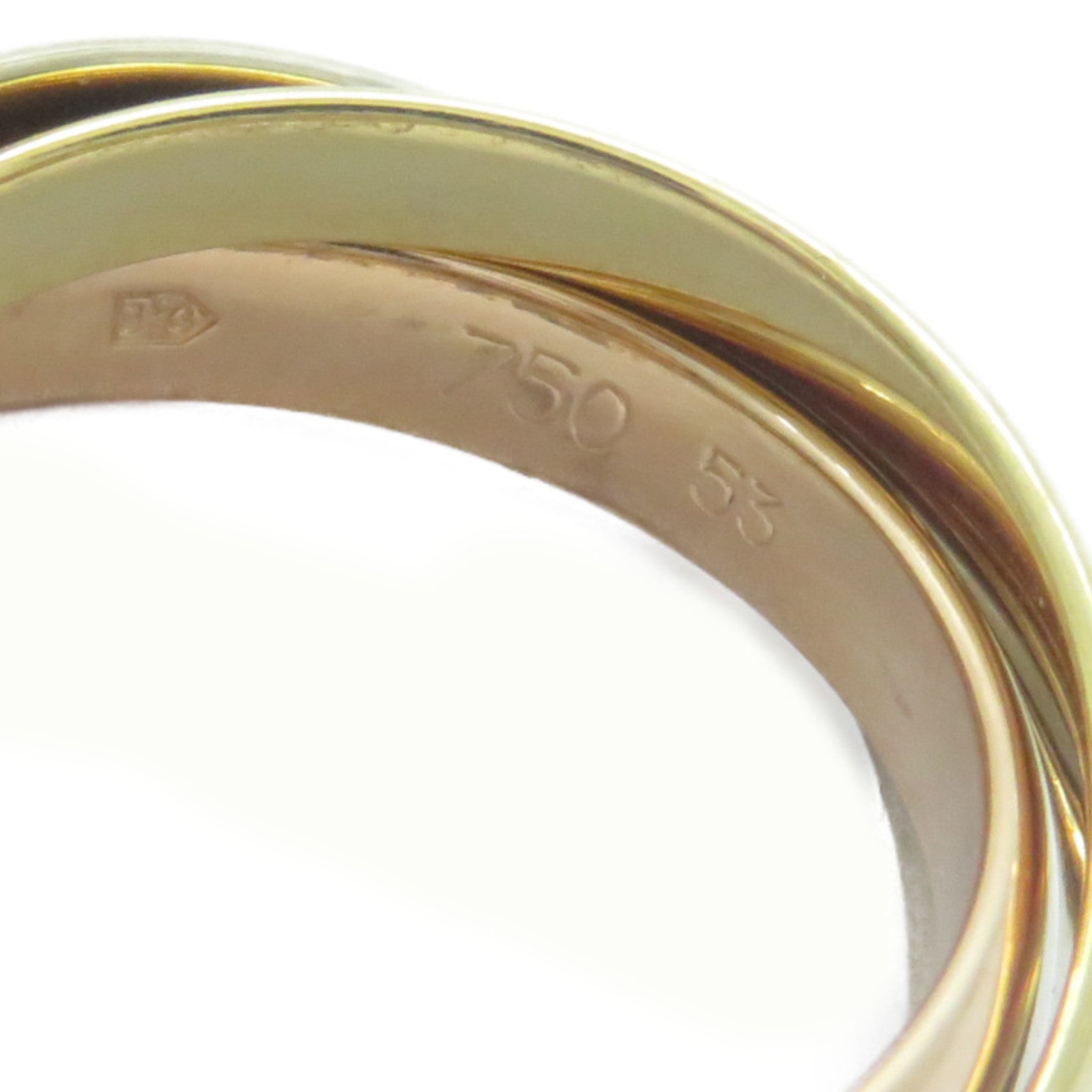 CARTIER 18K黃金/白金/玫瑰金Les Must De Trinity戒指Cartier#53/US#6.25