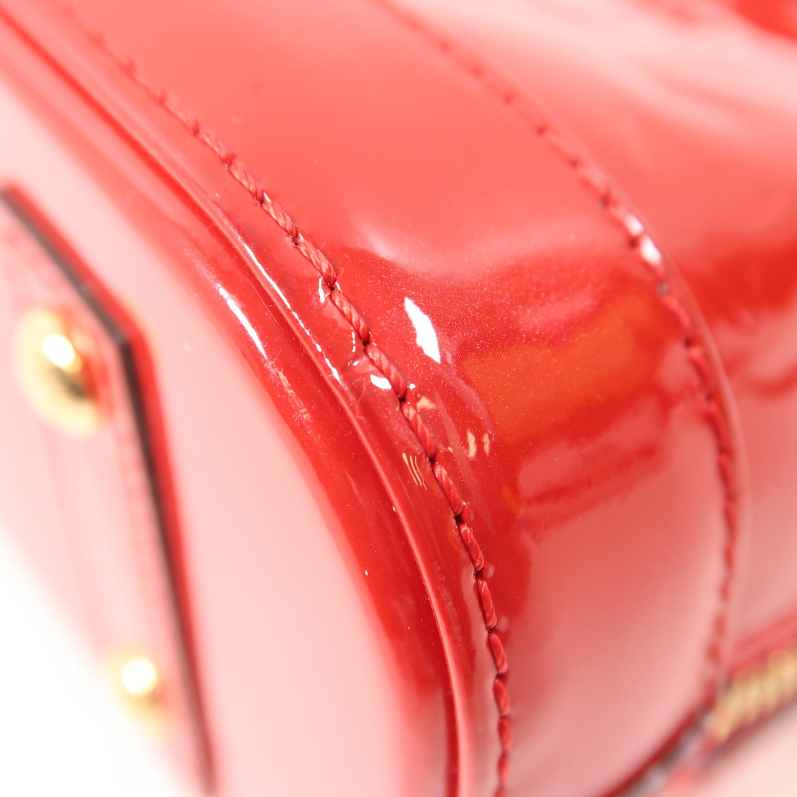 LOUIS VUITTON Vernis Alma BB金扣手挽肩背兩用袋紅色