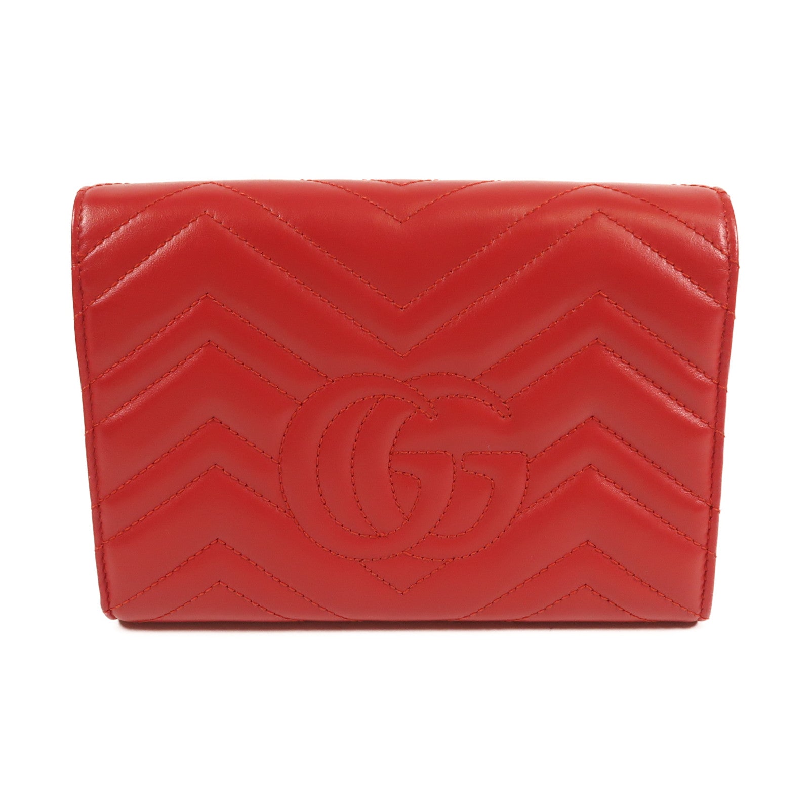GUCCI 牛皮皮革GG Marmont金扣鏈帶肩背袋