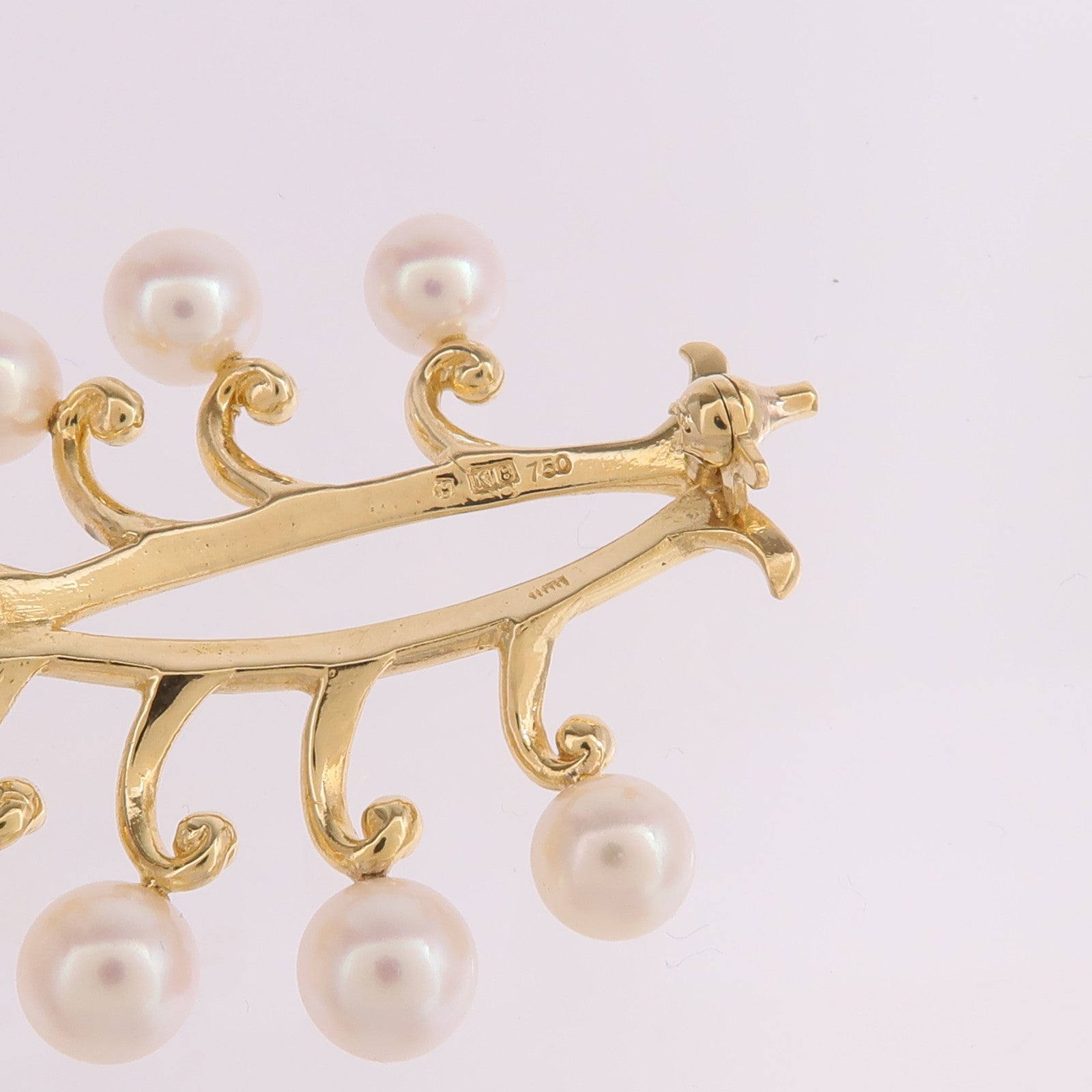 MIKIMOTO 18K黃金Pearl Brooch珍珠胸針