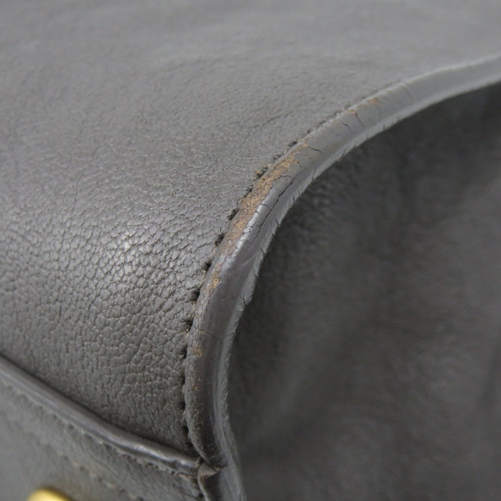 YVES SAINT LAURENT cowhide leather Tote Bag handle bag gray
