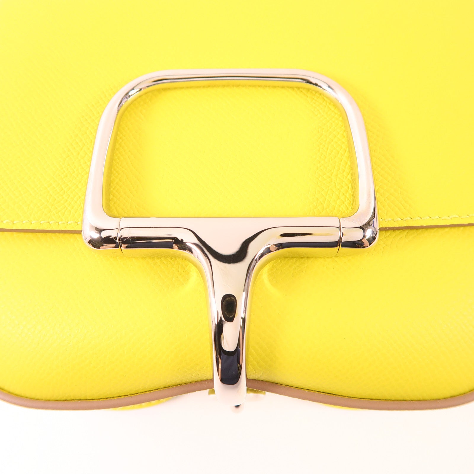 HERMES Clemence皮革Della Cavalleria Mini銀扣肩背袋9R Lime