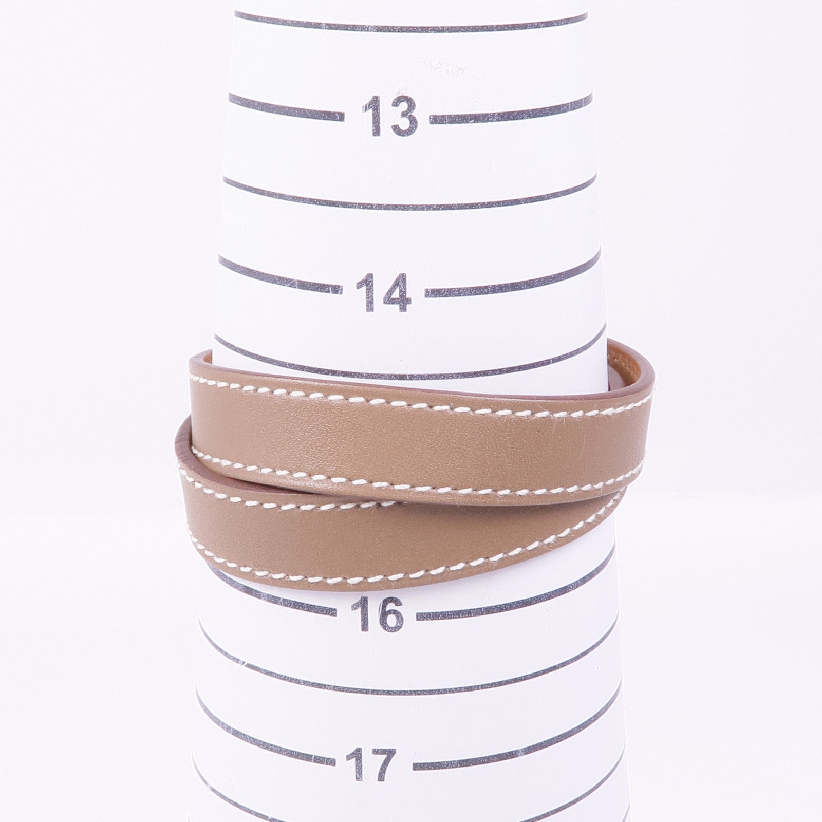 HERMES 【萬聖節商品】Swift皮革Kelly Double Tour Bracelet銀扣手帶Etoupe