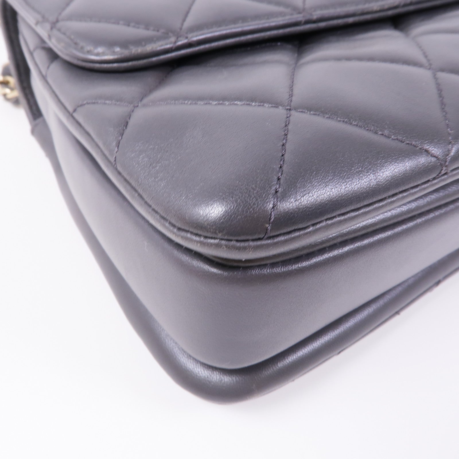 CHANEL 羊皮皮革2way Chain Shoulder Bag金扣手挽肩背兩用袋