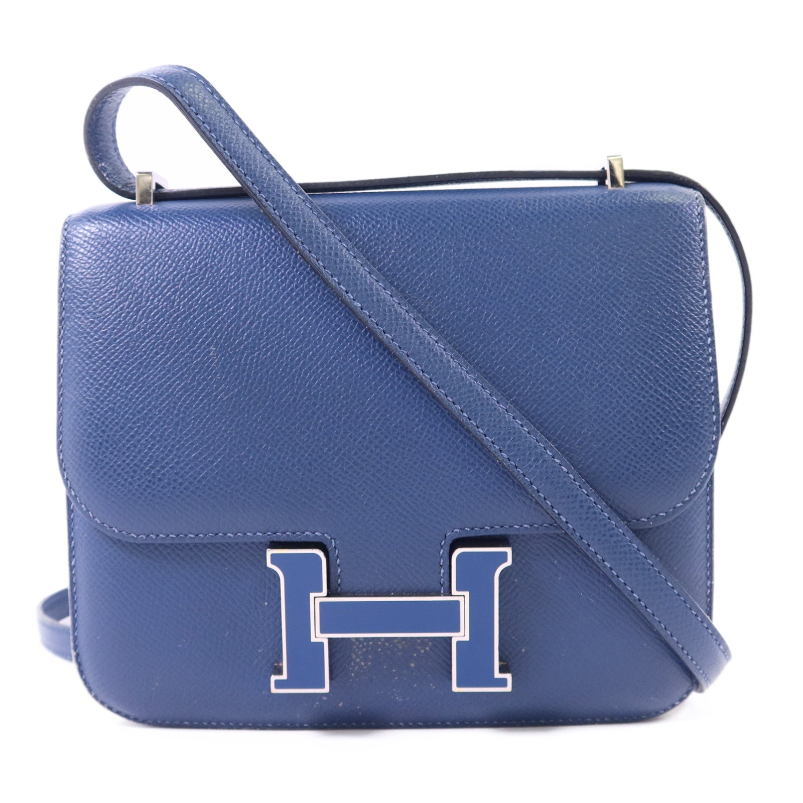 HERMES Epsom皮革Constance Mini銀扣肩背袋