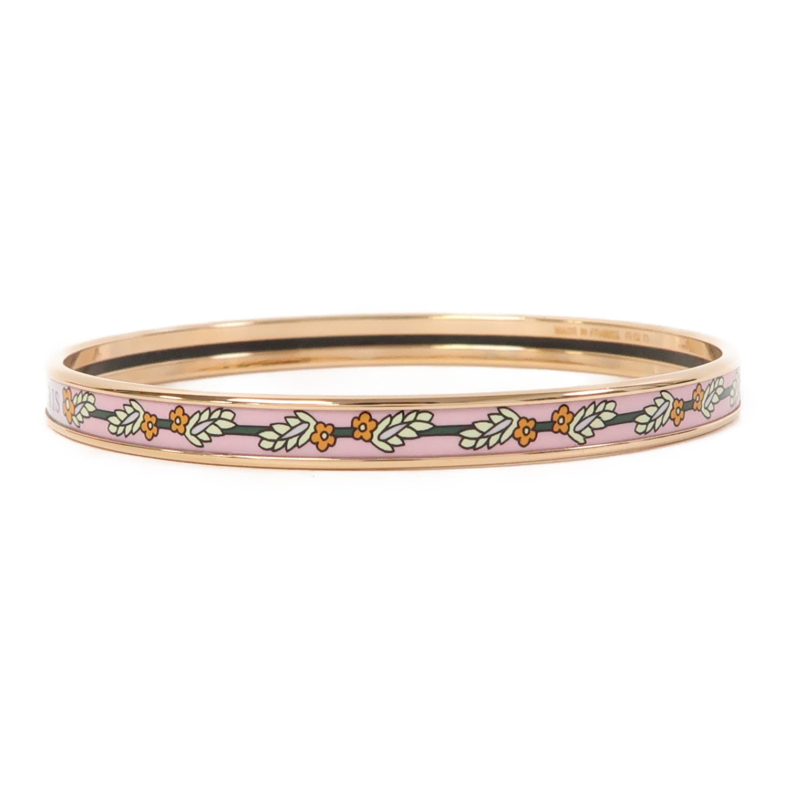 HERMES 金屬Uri Bangle手鐲粉紅色